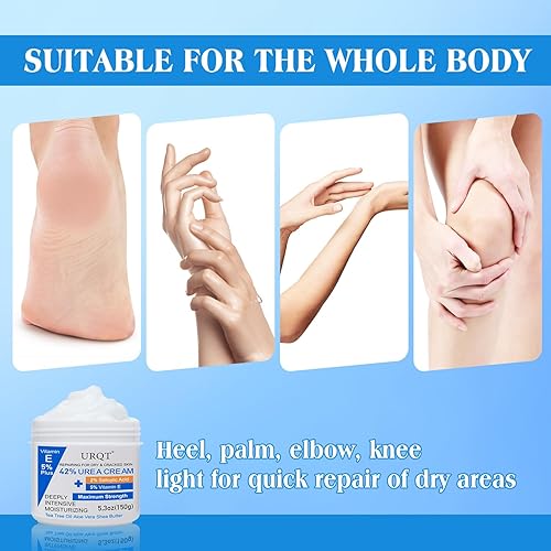 Miniatura 6 de Crema de Urea al 42% para Piel Seca y Agrietada - Crema para Pies y Manos con 2% de Ácido Salicílico, 5% de Vitamina E, Aceite de Árbol de Té, Aloe