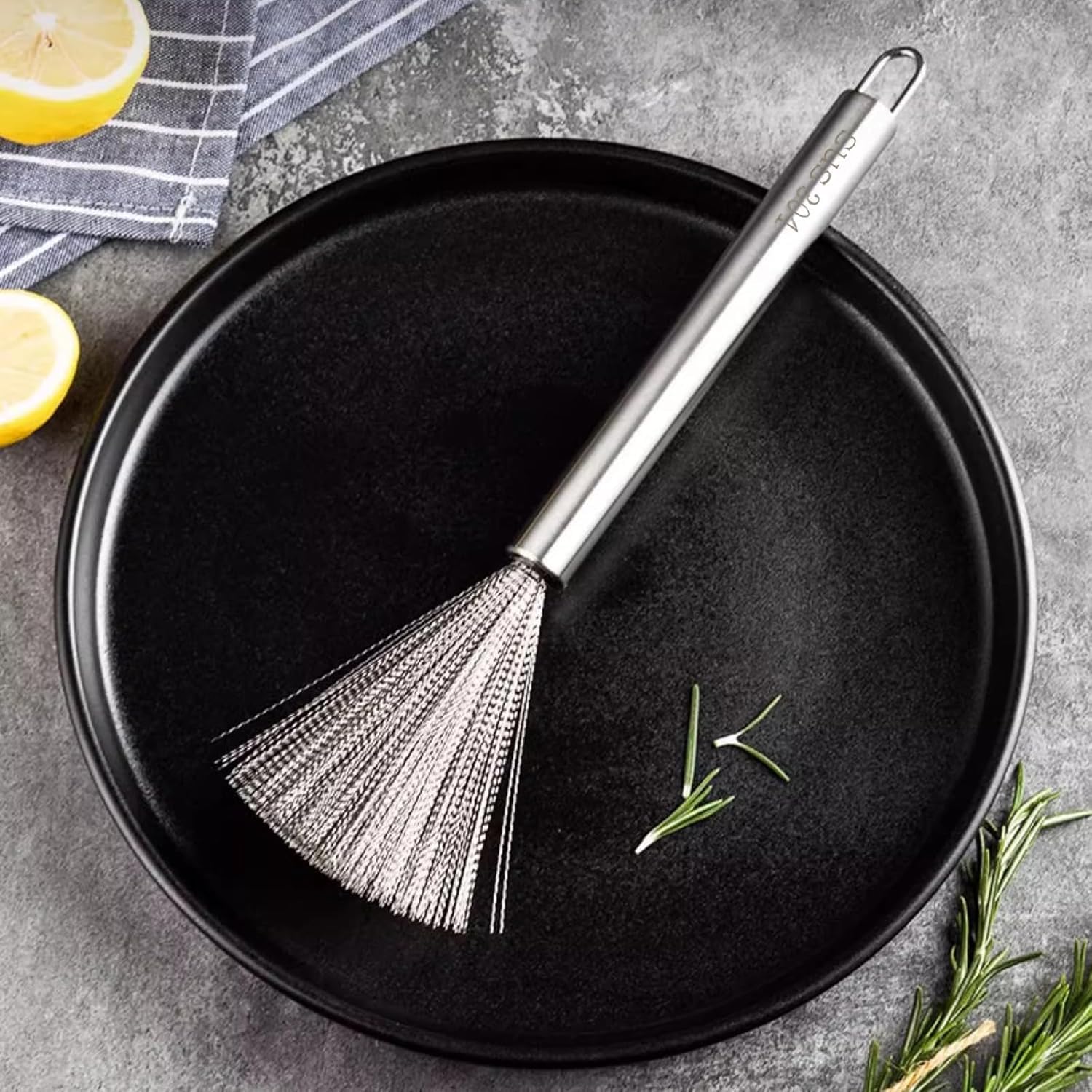 KRYLAR-Stainless Steel Pan Cleaning Brush-Long Handle Pot & Pan Cleaning Brush,Durable Wire Bristles For Effortless Dishwashing Dish Soap Dispenser For Kitchen Sink Dish Strainers For Kitchen Counter.