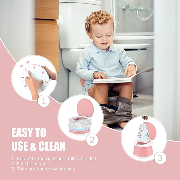 Vasino Per Bambini Vasino Portatile Per Bambini Da Viaggio Vasino Per Bambini WC Portatile Vasino Pieghevole Da Viaggio Toilette Pieghevole Bambini Per Campeggio Indoor Outdoor-15pcs Sacchetti Vasino - 4