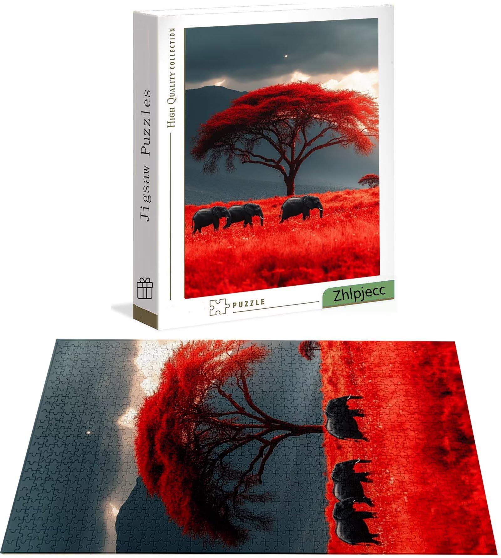 Puzzle 3000 sztuk drzewa, 3000 sztuk łamigłówek słonia dla dorosłych i nastolatków, drewniane puzzle z wykwintnym opakowaniem, rodzinne gry edukacyjne, prezenty świąteczne do domu H-6285