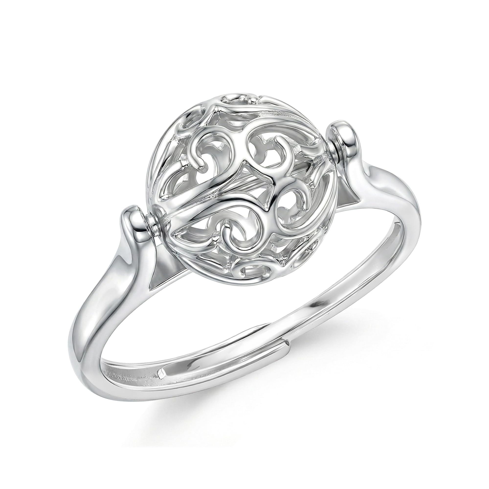 truesilver acpl 925 Sterling Silver Filigree Ball Finger Ring for Women-picture-27