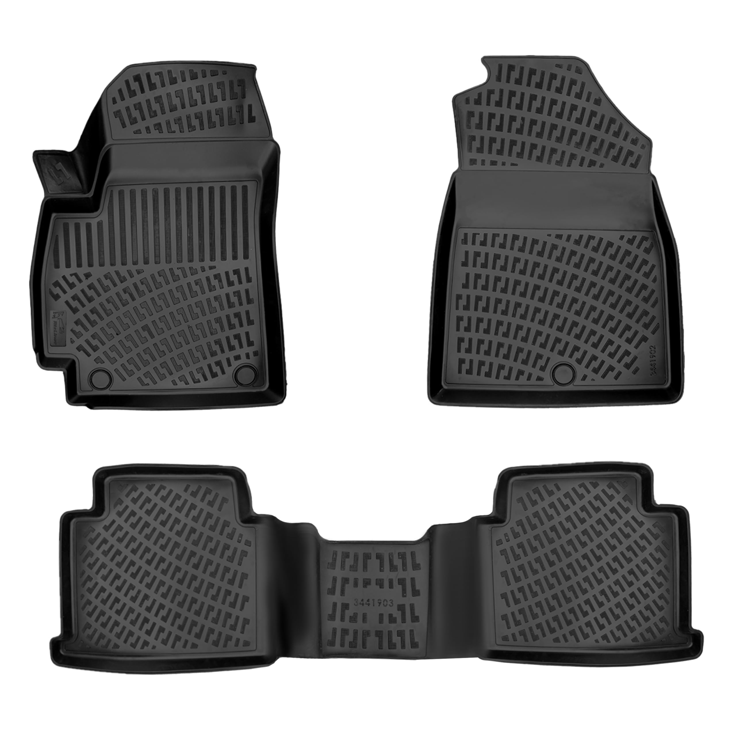 RizLiner Hyundai Ioniq 5 Unmovable Console 2022-2026 (No Movable Console) Floor Mats 3D Custom Fit Rubber Car Mats All Weather Laser Measured Floor Liners Heavy Duty Waterproof (Front & Rear) — view 56