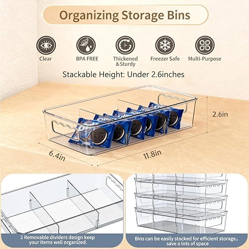Miniatura 2 de Contenedores organizadores de almacenamiento de alimentos de plástico transparente, paquete de 8 organizaciones de despensa y contenedores de