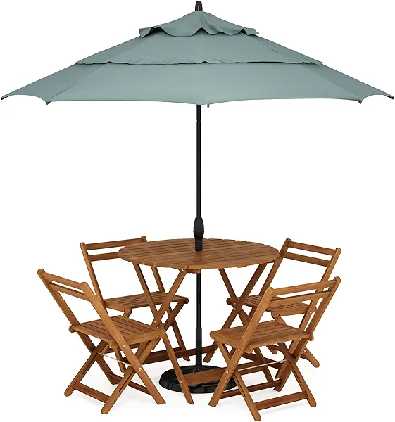 Furinno FG19018F Tioman Outdoor Hardwood Nation Round Dining Table, Natural