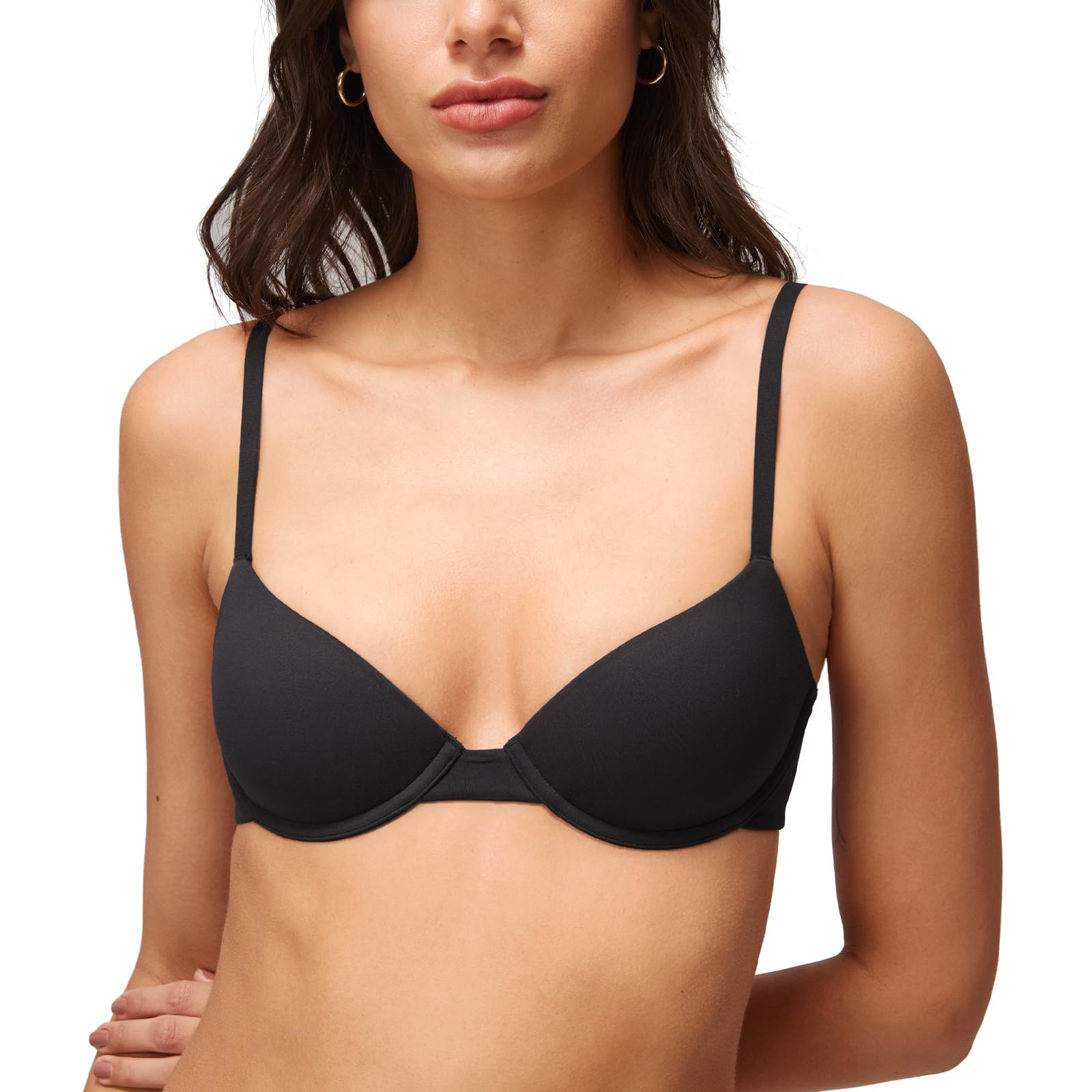 Halobliss Damen Seamless BH Kleine Brüste mit Bügel T-Shirt BHS für Tiefen Ausschnitt Leicht Gefüttert