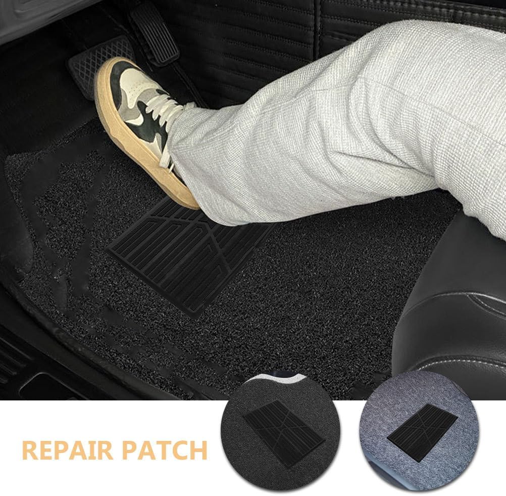 Homoyoyo 2pcs Heavy Duty Car Floor Mat Repair Patch Rubber Anti Slip Heel Protector Car Carpet Patch Kit – Universal Foot Pedal Cover Pad for Automotive Interior, SUV Truck Front Rear Seat Protection