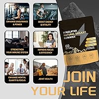 Vista 3 de Shilajit - Gomitas de oro para hombres y mujeres con Ashwagandha y Gokshura, más de 85 minerales y ácido fúlvico, energía natural y apoyo