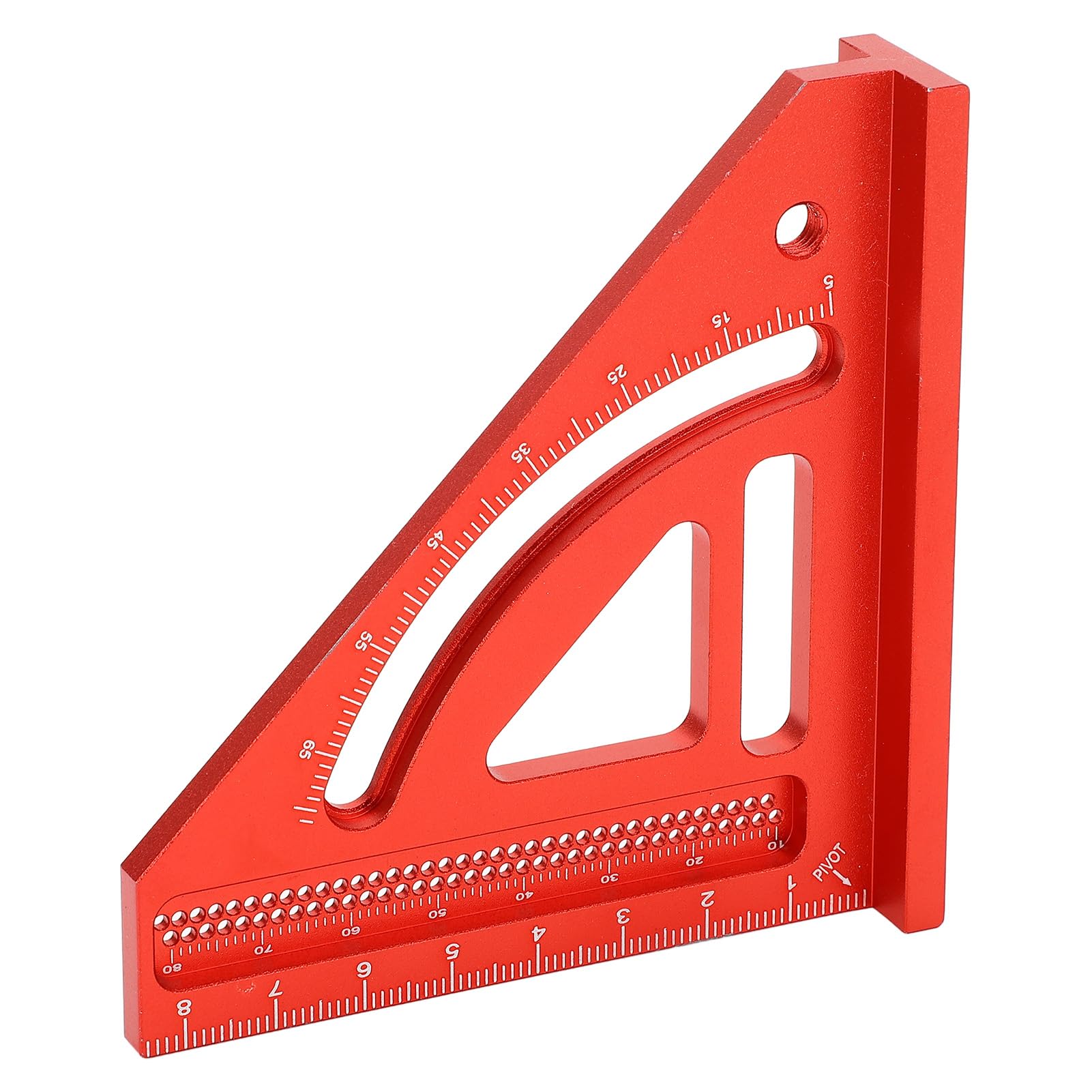 Mini Escuadra de Carpintero, Regla Triangular de Aluminio para Carpintería, Pequeña Herramienta Ligera con Marcado de Bordes de 45°, Integrada para Marcado Rápido de Líneas,