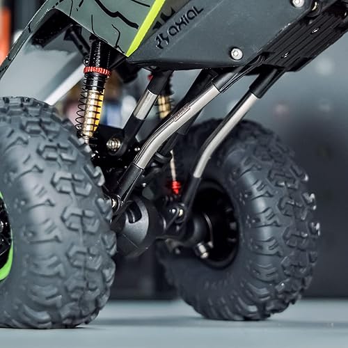 Miniatura 6 de INJORA Chasis de alta liquidación de 4 eslabones de acero inoxidable para AX24 XC-1 actualización 124 RC Crawler, 8 piezas (plata)