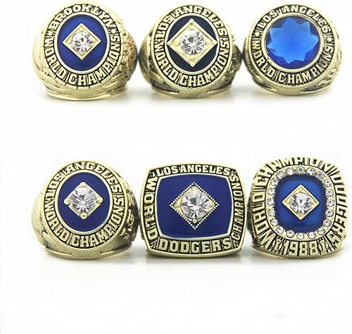 Juego de anillos de campeonato de los Dodgers 1955 1959 1963 1965 1981 1988 con caja tamaño 11, regalos para hombres, mujeres, niños y padres,