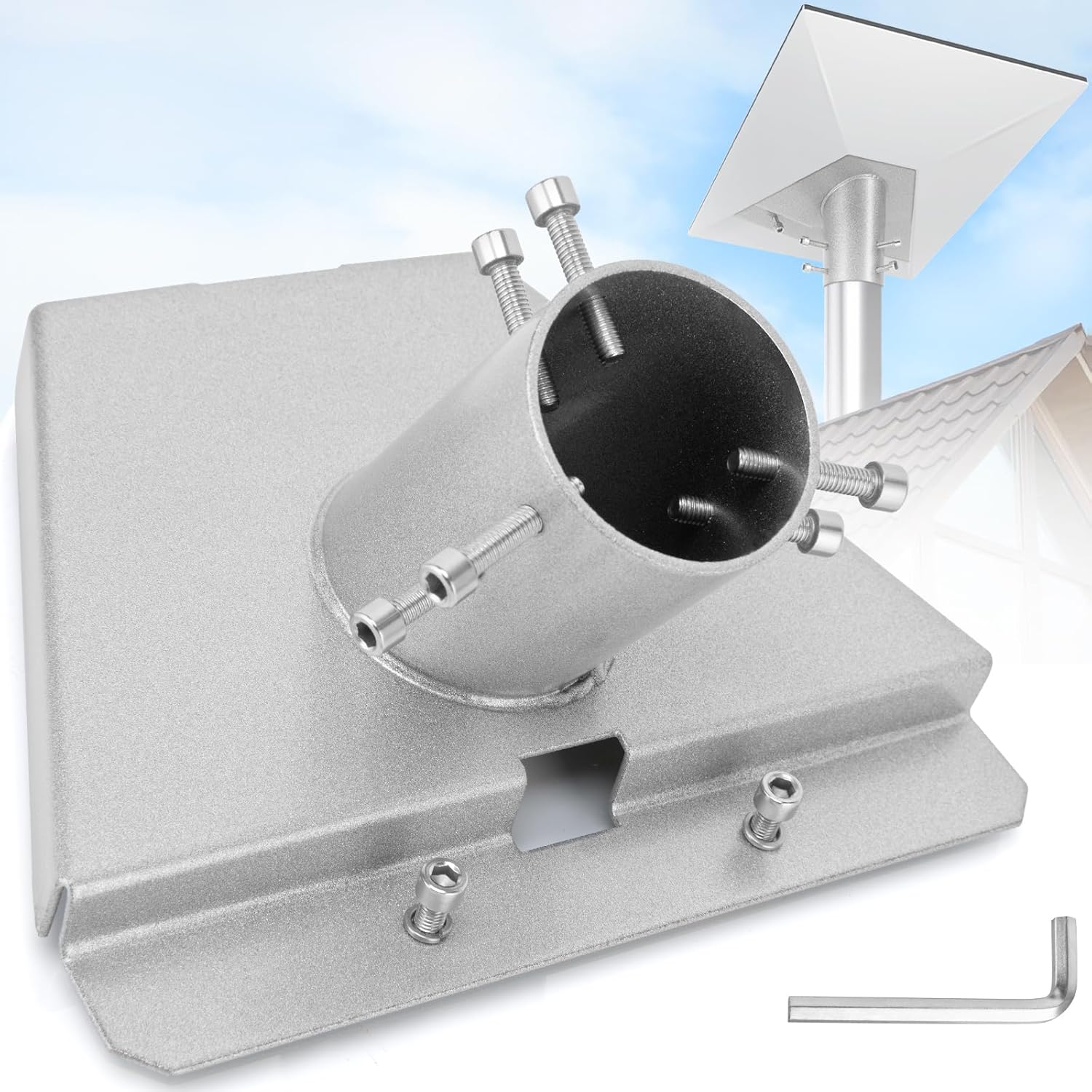 Starlink Gen 3 Pipe Adapter - Starlink Pole Mount for STARLINK Gen 3/V3 Standard Dish, Starlink Gen 3 Mount Kit, Starlink V3 Pole/Pipe Adapter, Starlink V3 Mount Plate Roof Mount, Starlink Mount