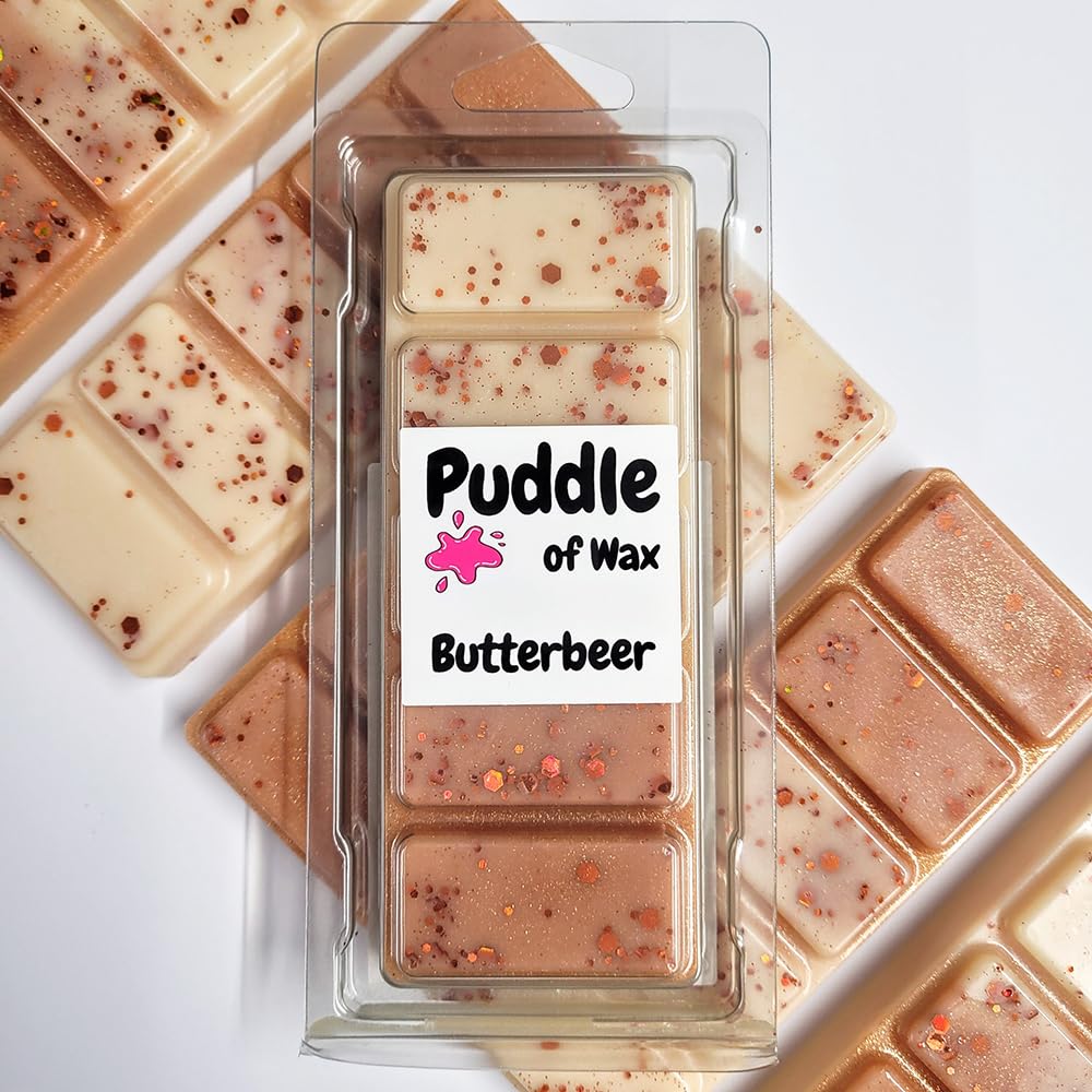 Puddle of Wax - Butterbeer Soy Wax Melt Snap Bar - 50g - Sweet Scent - Vegan Friendly - Made in the UK