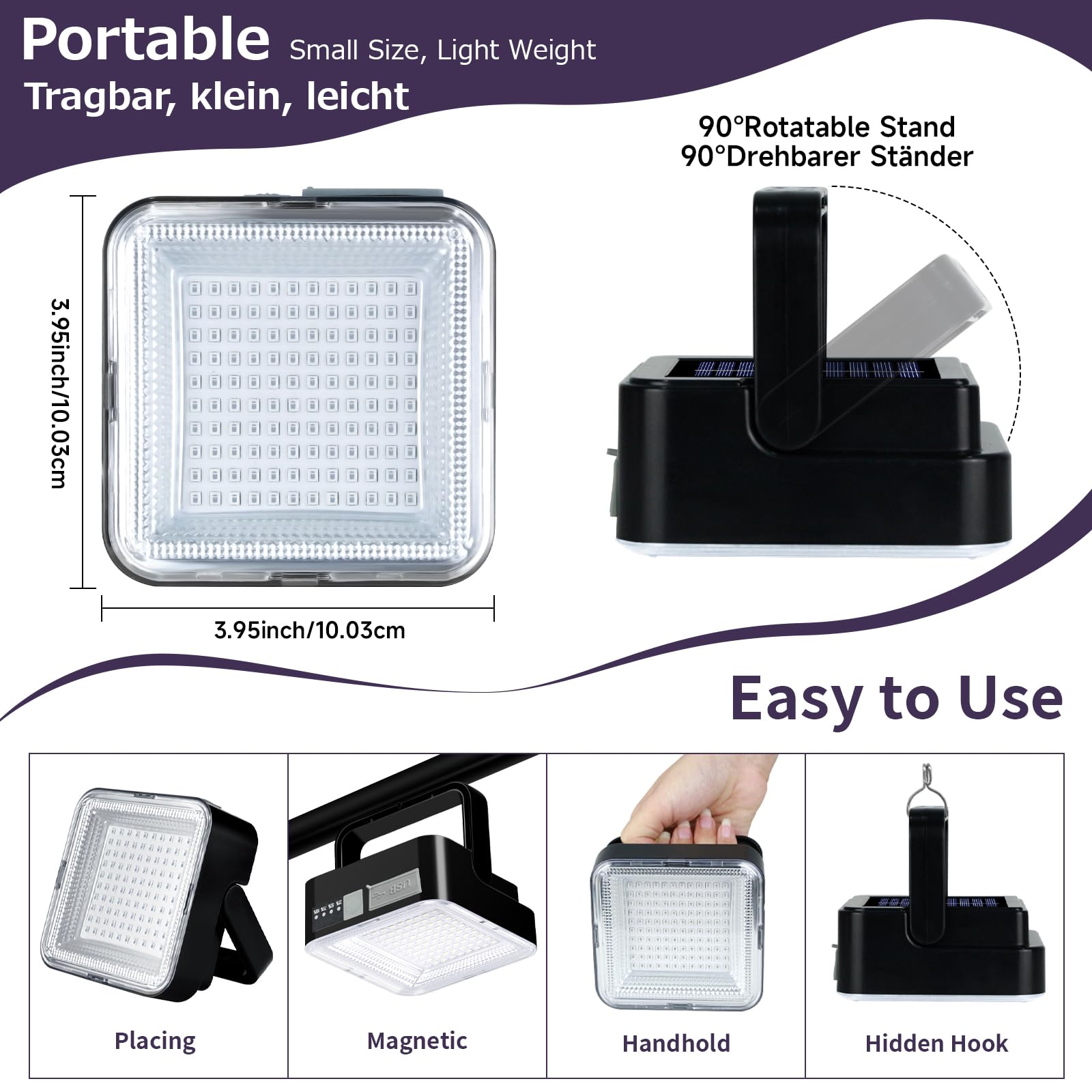 Rechargeable Black Light, Dimmable UV Light, 120 LED Ultraviolet Blacklight, Suitable for Neon Glow Party, Halloween, Body Painting, UV Paint, Fluorescent Effect
