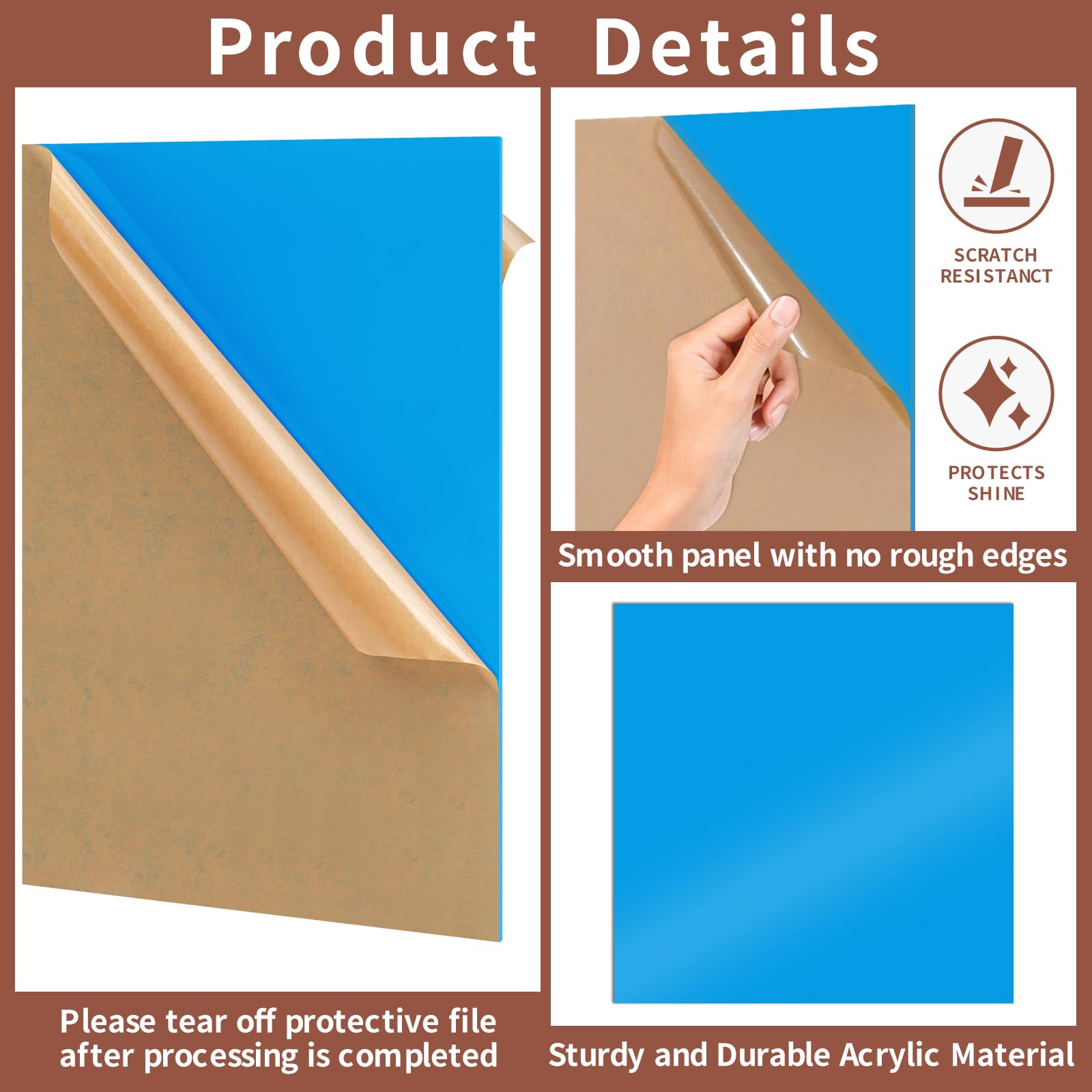 Acrylic Sheets - 4 Pack 12x12 Blue -4