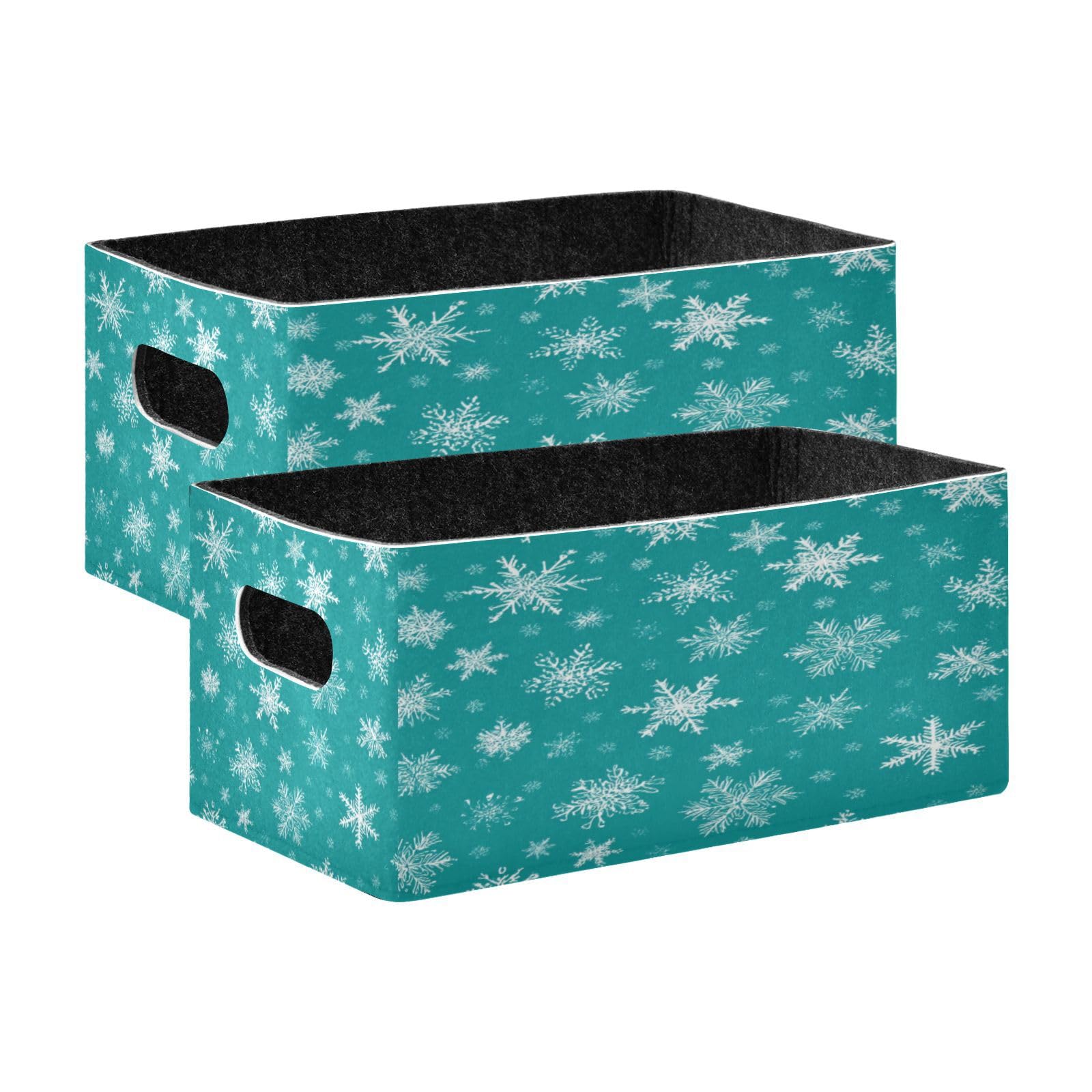 Panier de rangement en tissu pour chambre d'enfant et placard - Lot de 2 turquoise