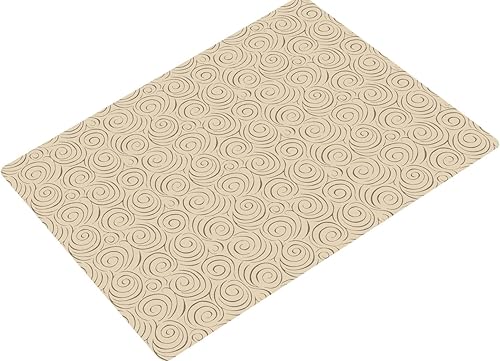 Shape28 Floor Mat Ultra-Thin Kitchen Bathroom Rug with Non Slip Rubber Backing 35 x 23 Inches Latte Design 4T