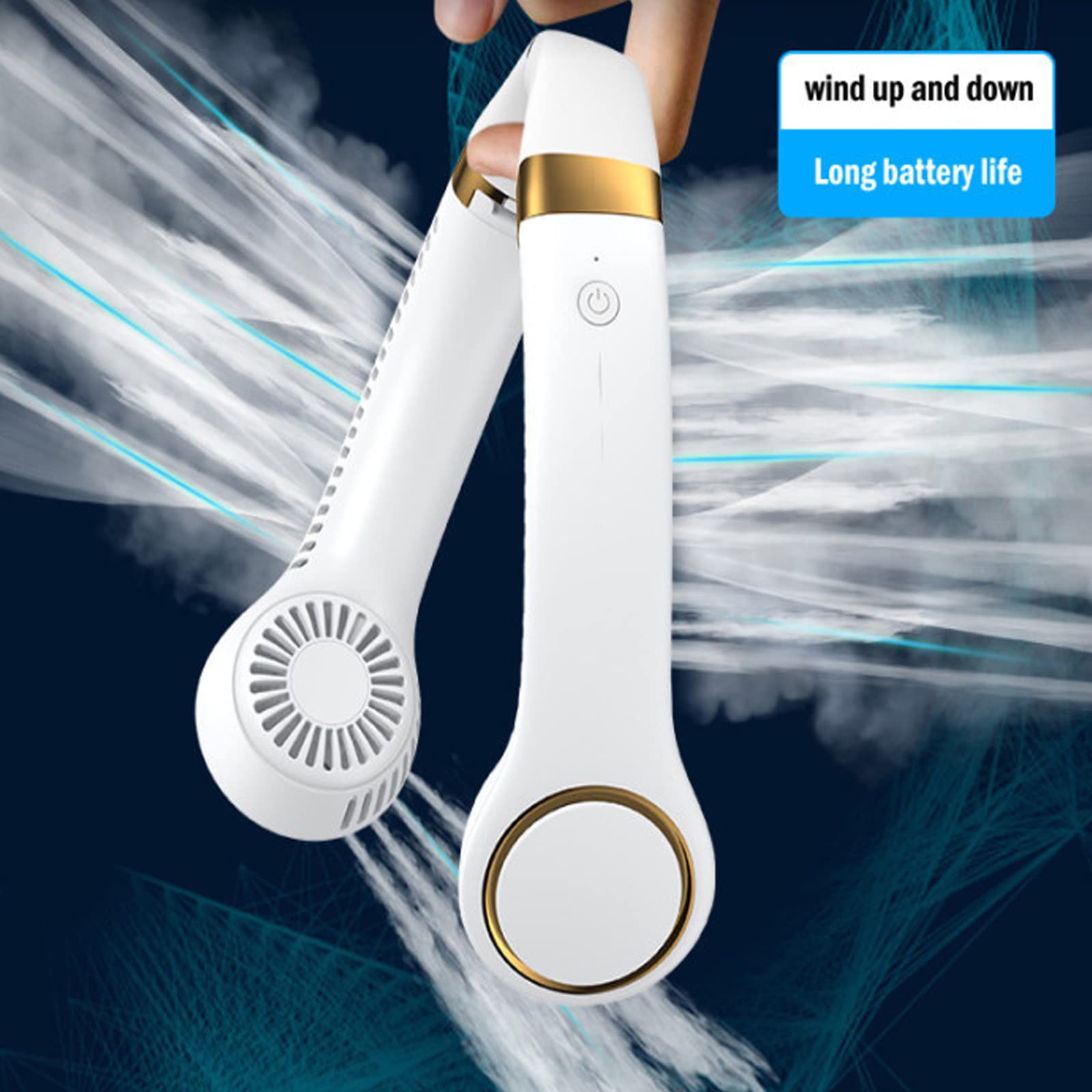 Tragbarer Halsventilator – 3 Geschwindigkeiten, Verstellbar, 4000 MAh Akku – Freihändige Kühlung Für Sport, Reisen & Outdoor