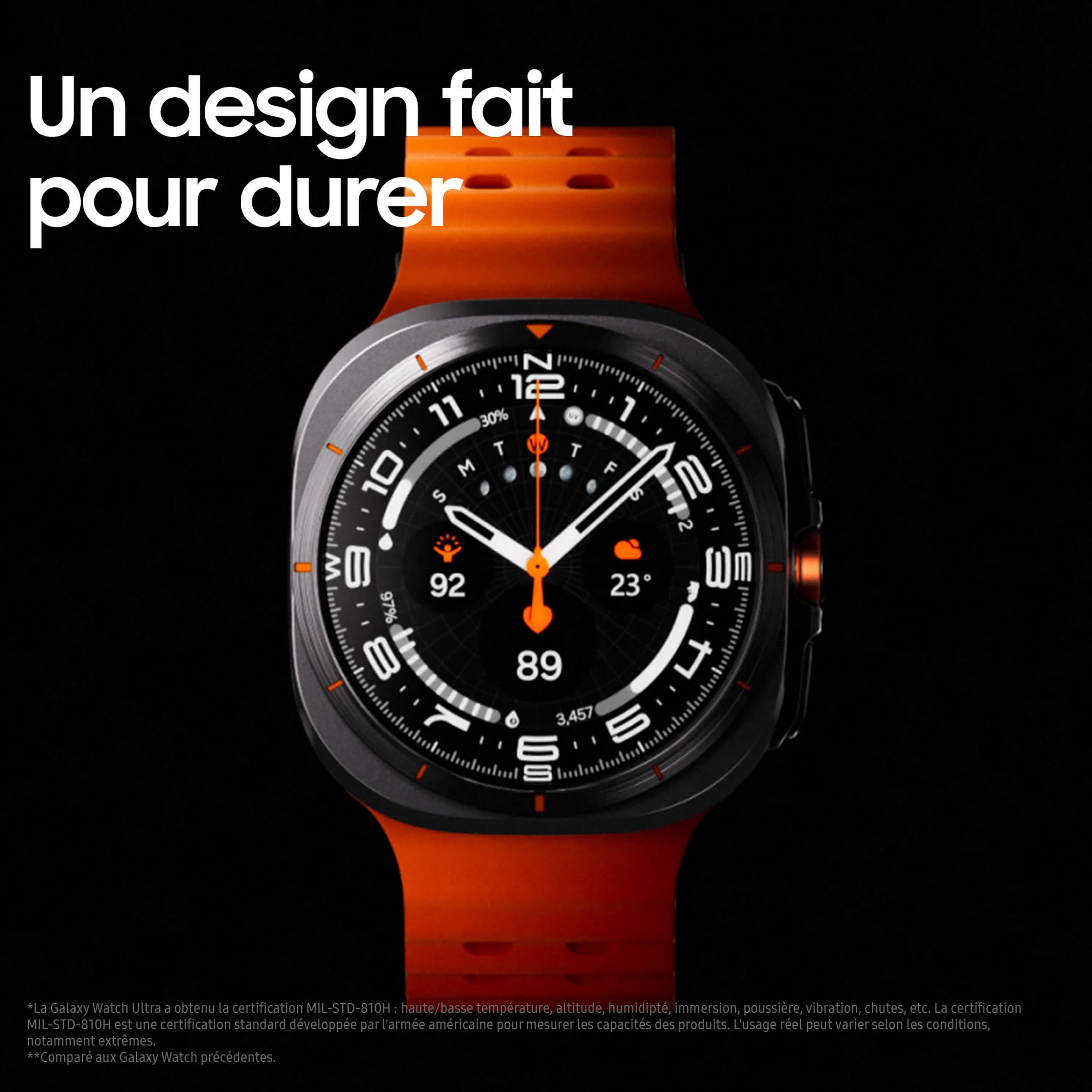 Samsung Galaxy Watch Ultra, Montre Connectée Intelligente, Suivi de Santé, Suivi Sportif, 47mm, 4G, Gris Titane, Galaxy AI, Chargeur Secteur Inclus (Version FR) [Exclusivité Amazon]