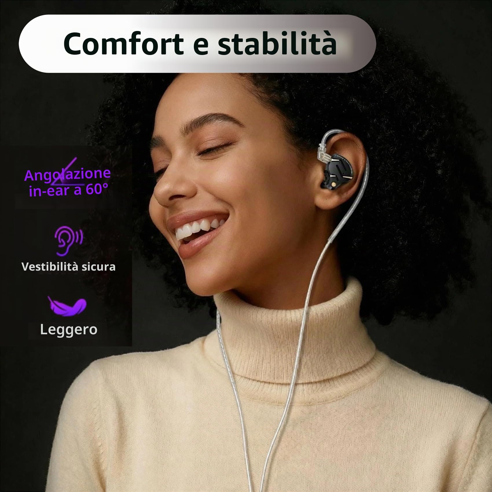 KZ ZS12 PRO 2 - Auricolari in-ear ZS12 PRO 2, 5BA+1DD 6 driver ibridi, auricolari da gaming con cavo, IEM HiFi con suono chiaro e bassi immersivi per gaming, musicisti, cantanti e audiofili (nero con