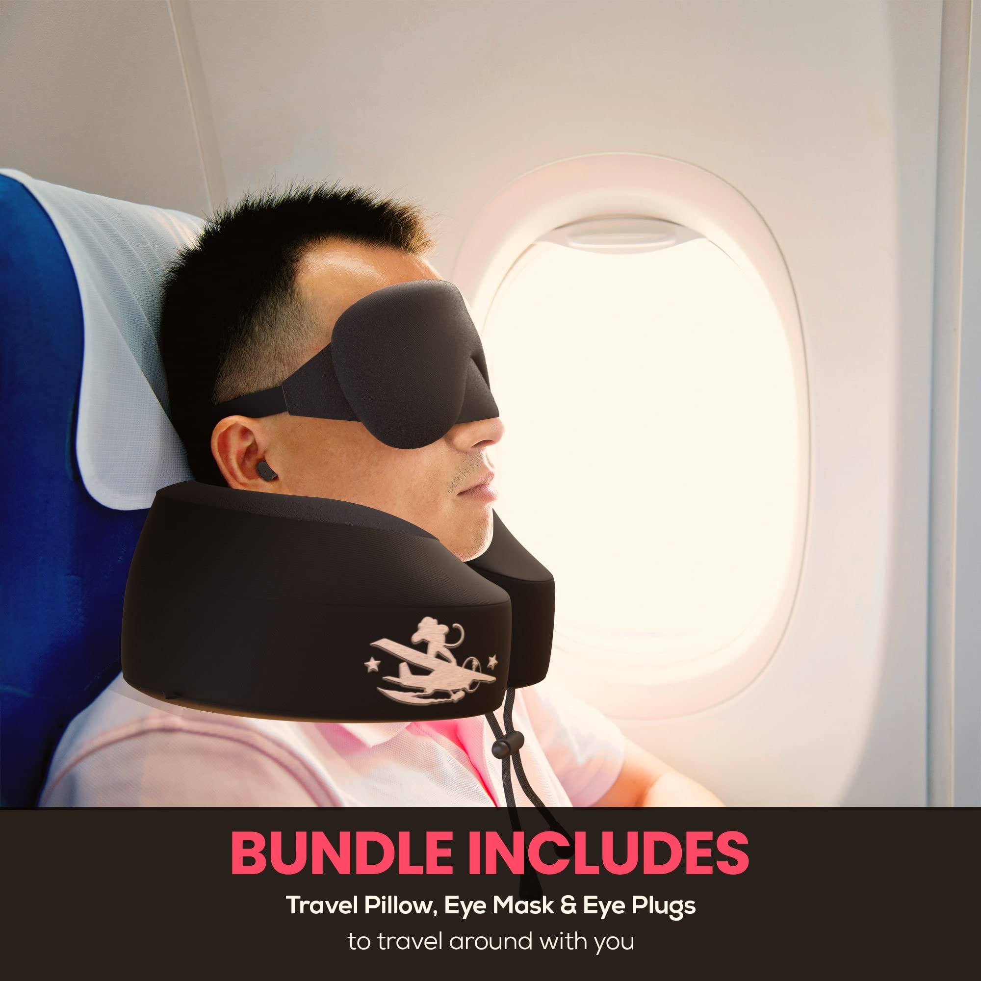 Coussin de Voyage Ergonomique et Masque de Sommeil