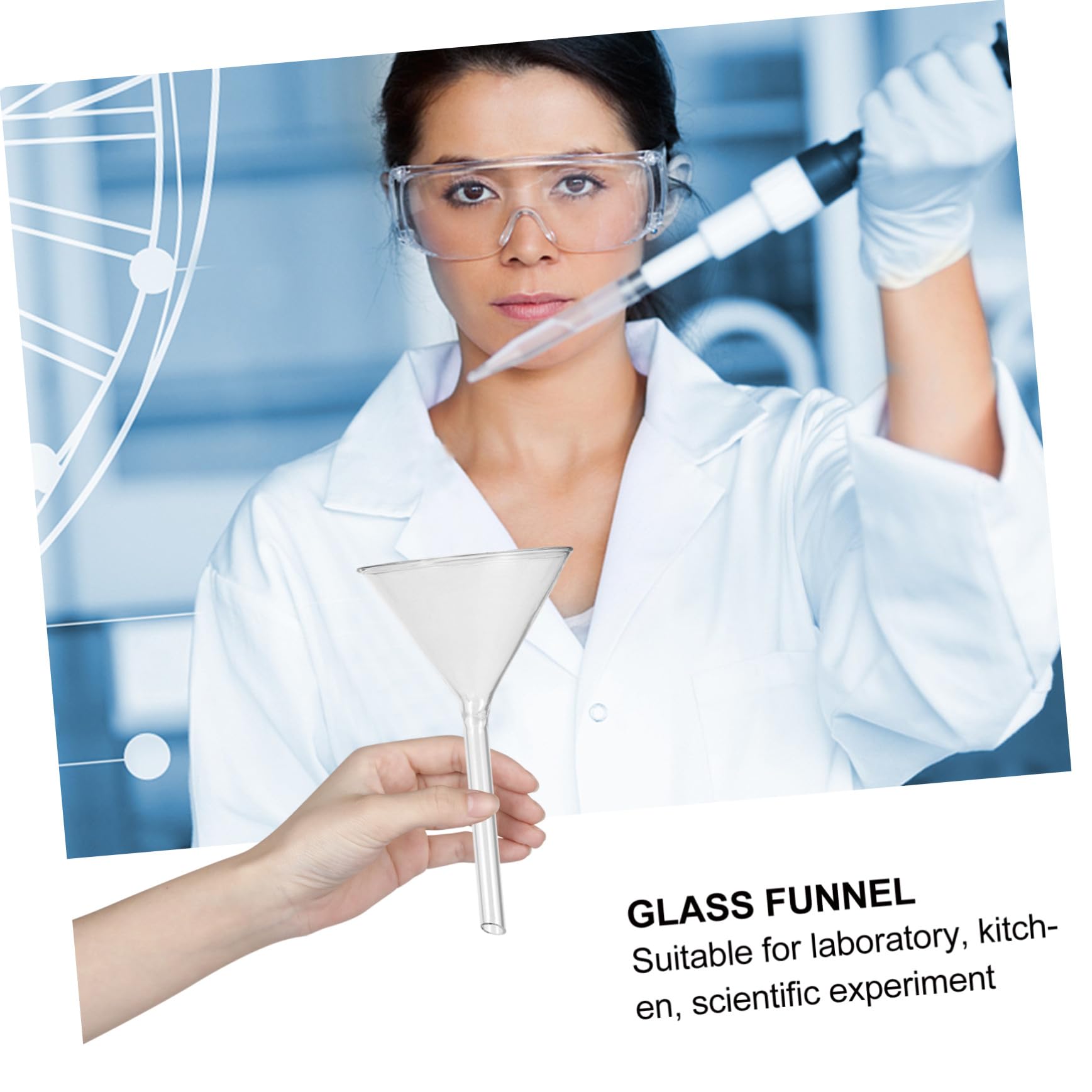 4 Stück Kurzschaft Glas Trichter aus Borosilikat für Labor Chemie Einfülltrichter Dreieckig Hitzebeständig Wiederverwendbar für Labor und Küche
