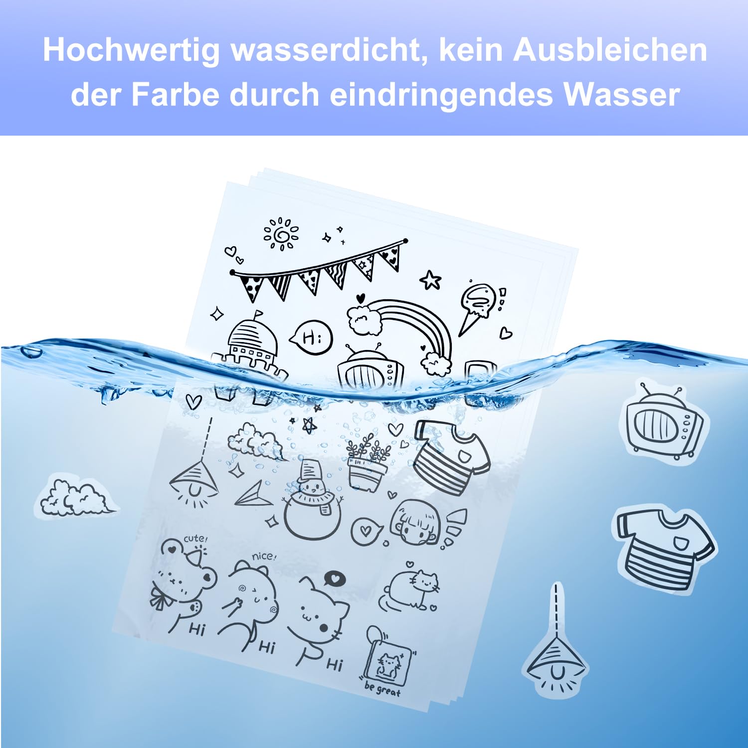 20 Vellen Holografisch Stickerpapier, 5 Stijlen A4 Afdrukbaar Holografisch Stickerpapier, Waterdichte Zelfklevende Holografische Laminaatfolie Transparante Vinyl Vinylfilm Voor DIY Decoratie