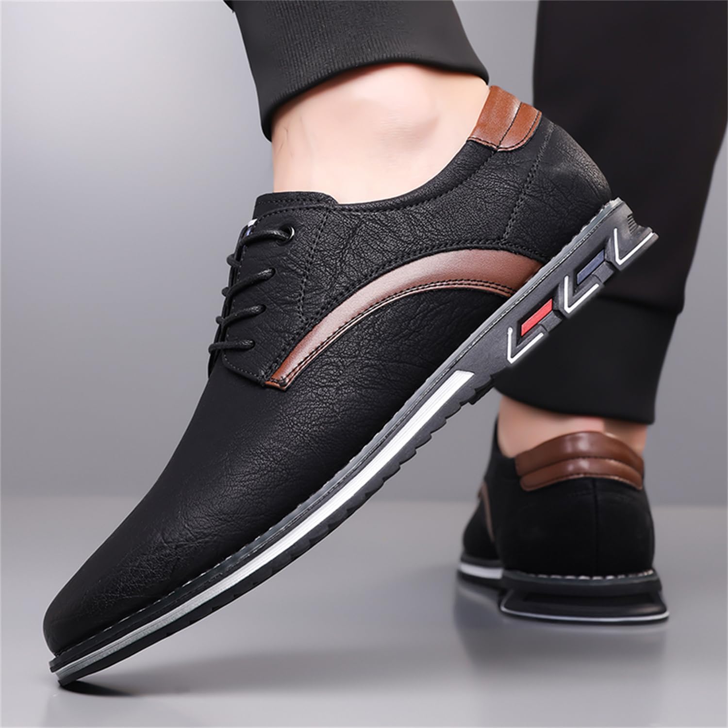 Men's Oxford Casual Dress Shoes Classic Tuxedo Lace-up Lightweight Formal Loafers - Image 5