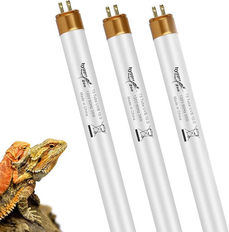 Lâmpada UVB para Répteis T5 10.0 UVA/UVB 39W Hygger zoo 34" Pacote com 3