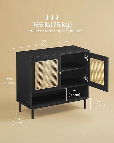 Miniatura 3 de VASAGLE Gabinete de zapatos de ratán natural de 3 niveles, gabinete de almacenamiento de zapatos de 16 pares, organizador de zapatos de estilo