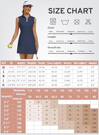 Hiverlay Women's Tennis Golf Dress with Built-in Shorts & Pockets