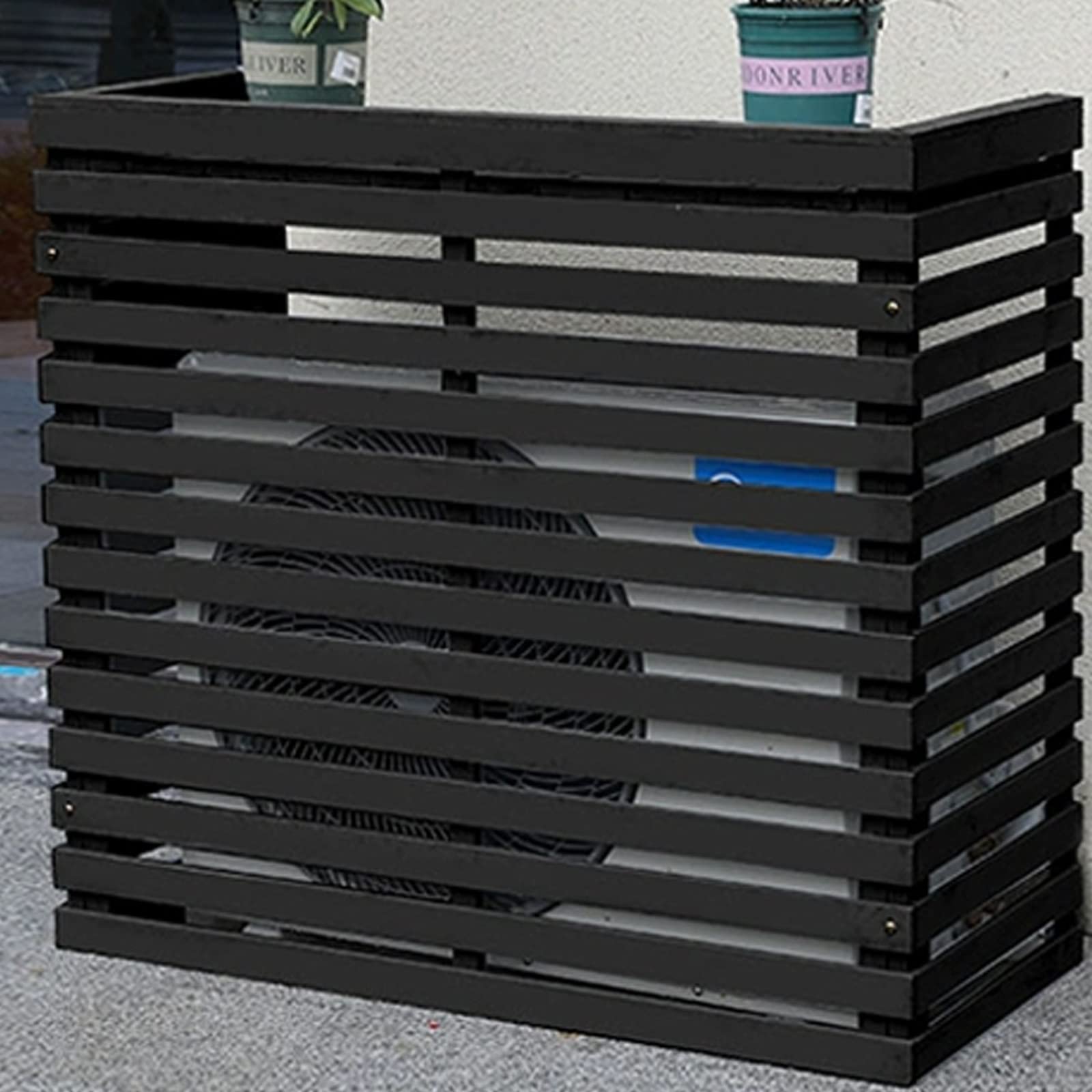 Wooden Mesh Air Conditioner Cover - Bonsai Design Outdoor Unit Frame