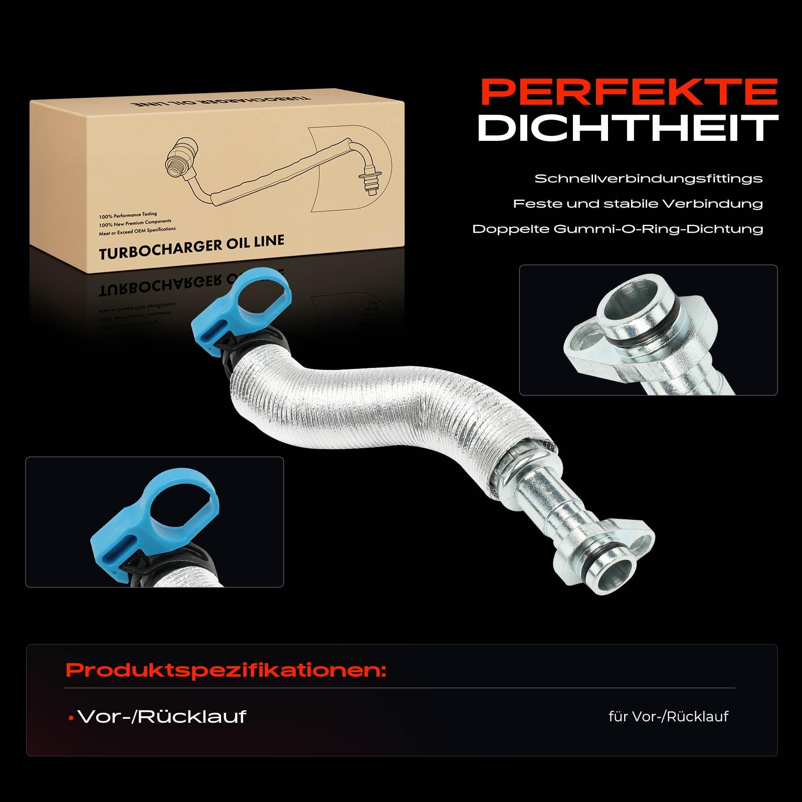 Frankberg 2x Przewód oleju do turbosprężarki Kompatybilny z M.i.n.i R56 Cooper S John Cooper Works 1.6L 2006-2013 R57 Cabriolet Cooper S 1.6L 2007-2015