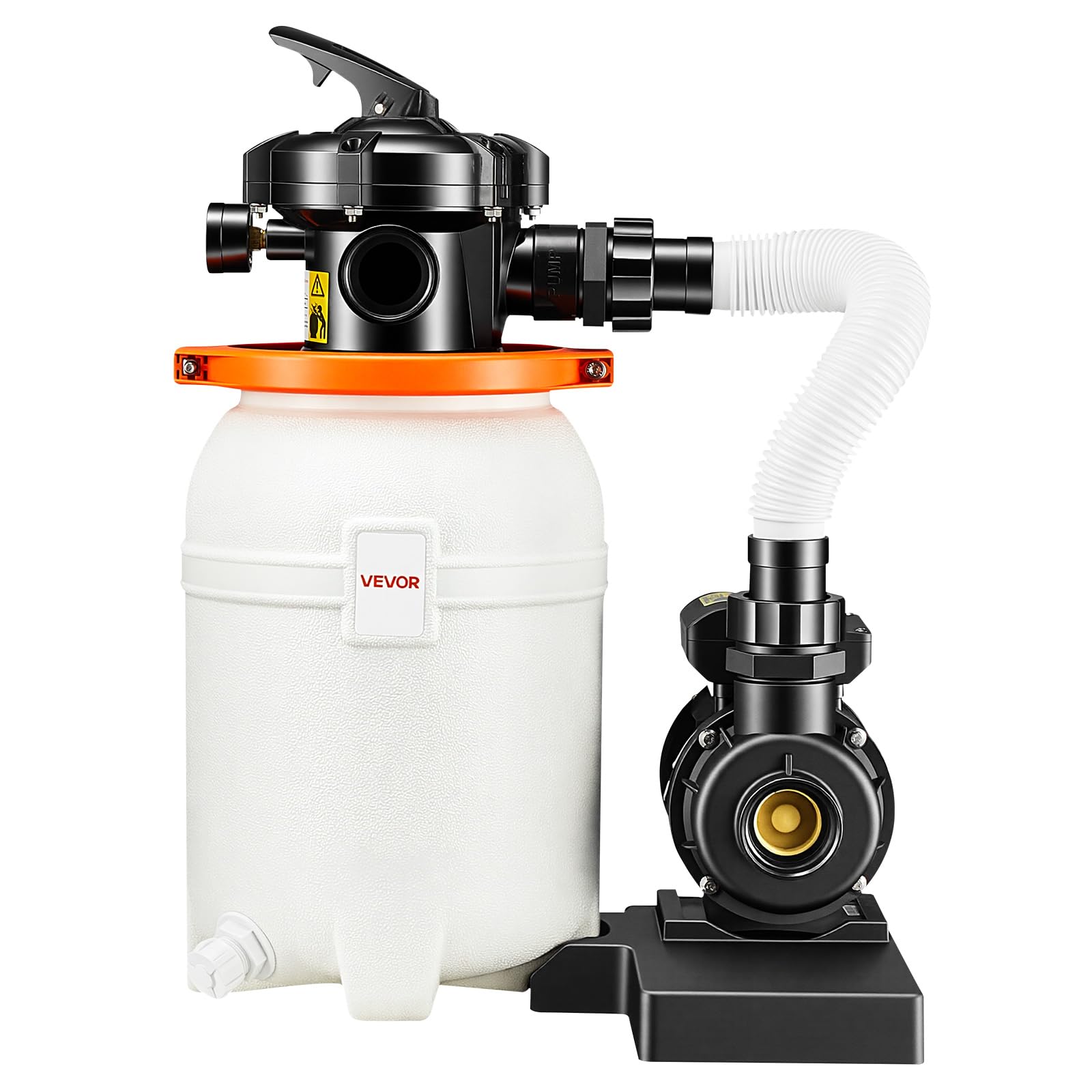 VEVOR 10 in Sand Filter Pump for Above Ground Pool, 0.33 HP 3000 GPH, Swimming Pool Sand Filter Pump with Pre-Assembled Core & Leak-Resistant Design, 6-Way Valve, High-Efficiency Filtration for Pools — view 12