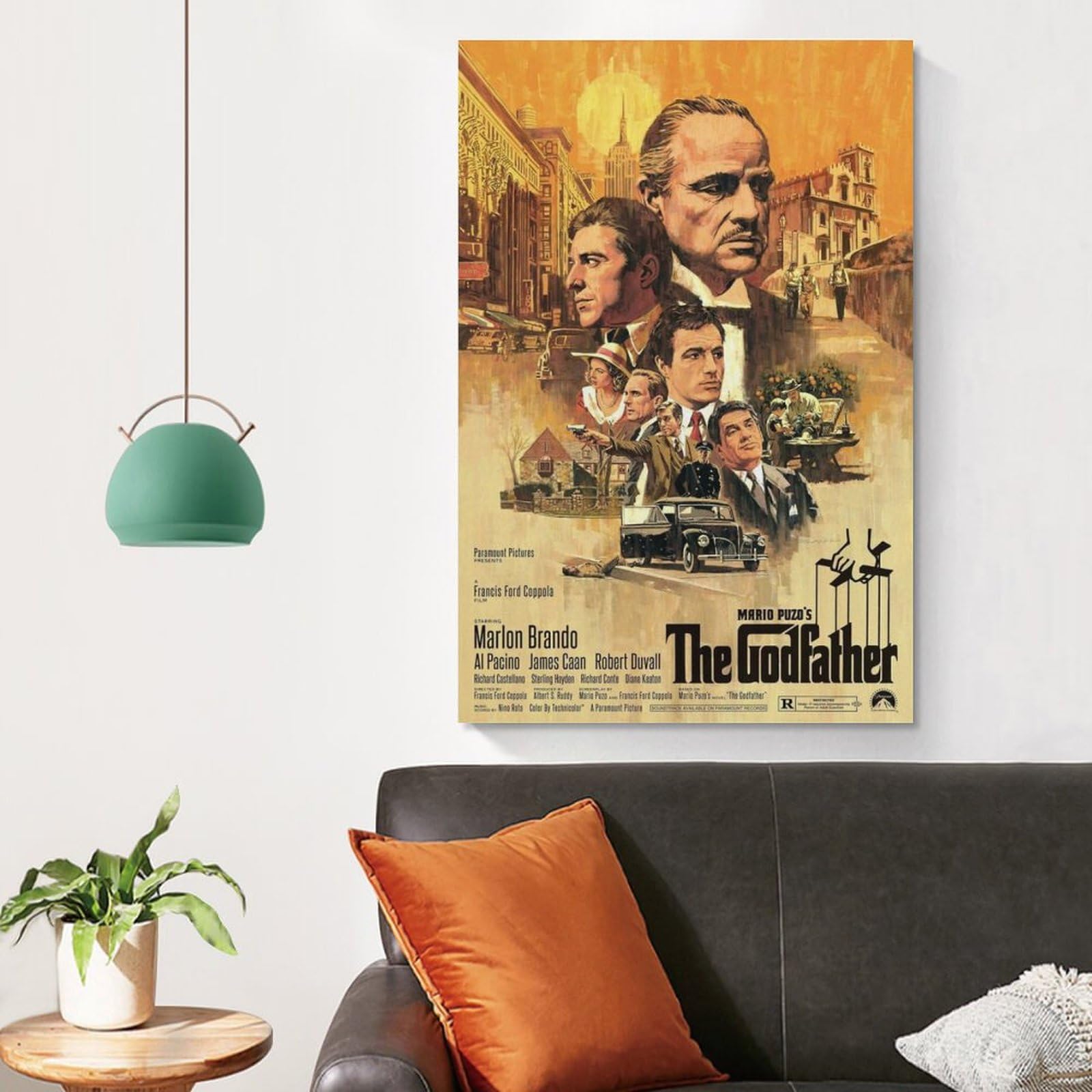 QHEUEKTSO The Godfather Poster canvas muurkunst decoratie woonkamer moderne familiekamer 60 x 90 cm zonder frame
