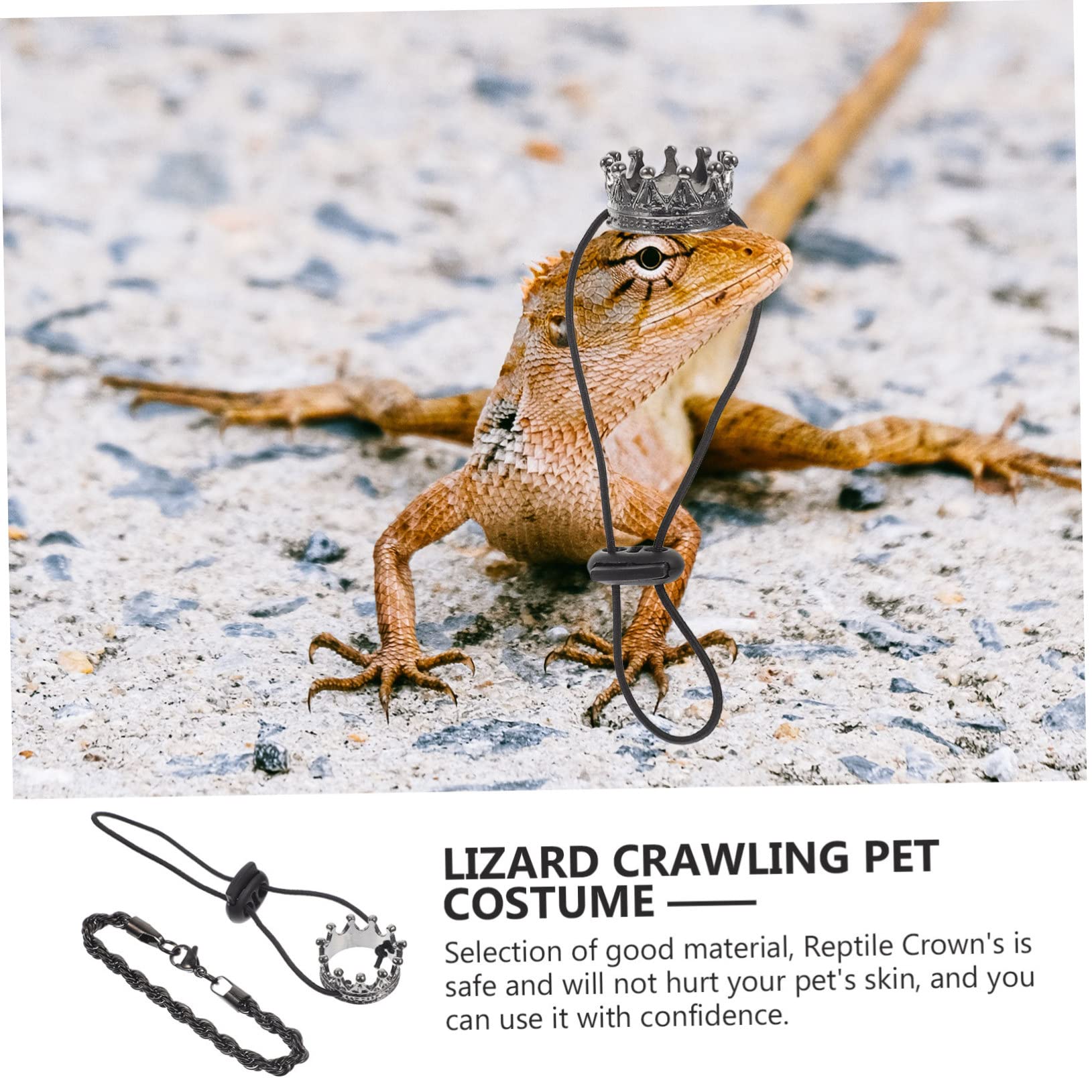 INOOMP 5sets Costumi Per Lizard Cosplay Corone e Collana Per Halloween Decorazioni Per Piccole Creature Accessori Per Rettili e Festive