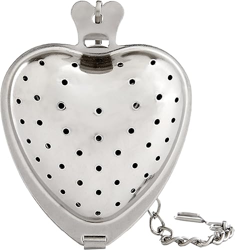 Miniatura 6 de Colador de té HIC amplio con bandeja para goteo incorporada, malla de acero inoxidable 188, 2 in, Tetera con caja, Metálico