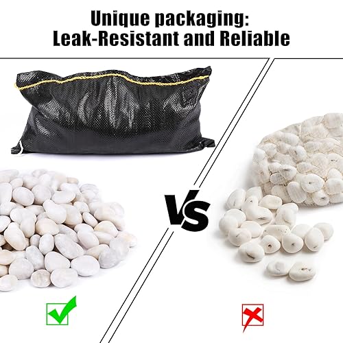 Miniatura 7 de GRISUN Rocas blancas de río de 15 libras para paisajismo, guijarros pulidos para macetero, maceta, jarrones, pecera, grava, decoración del hogar,