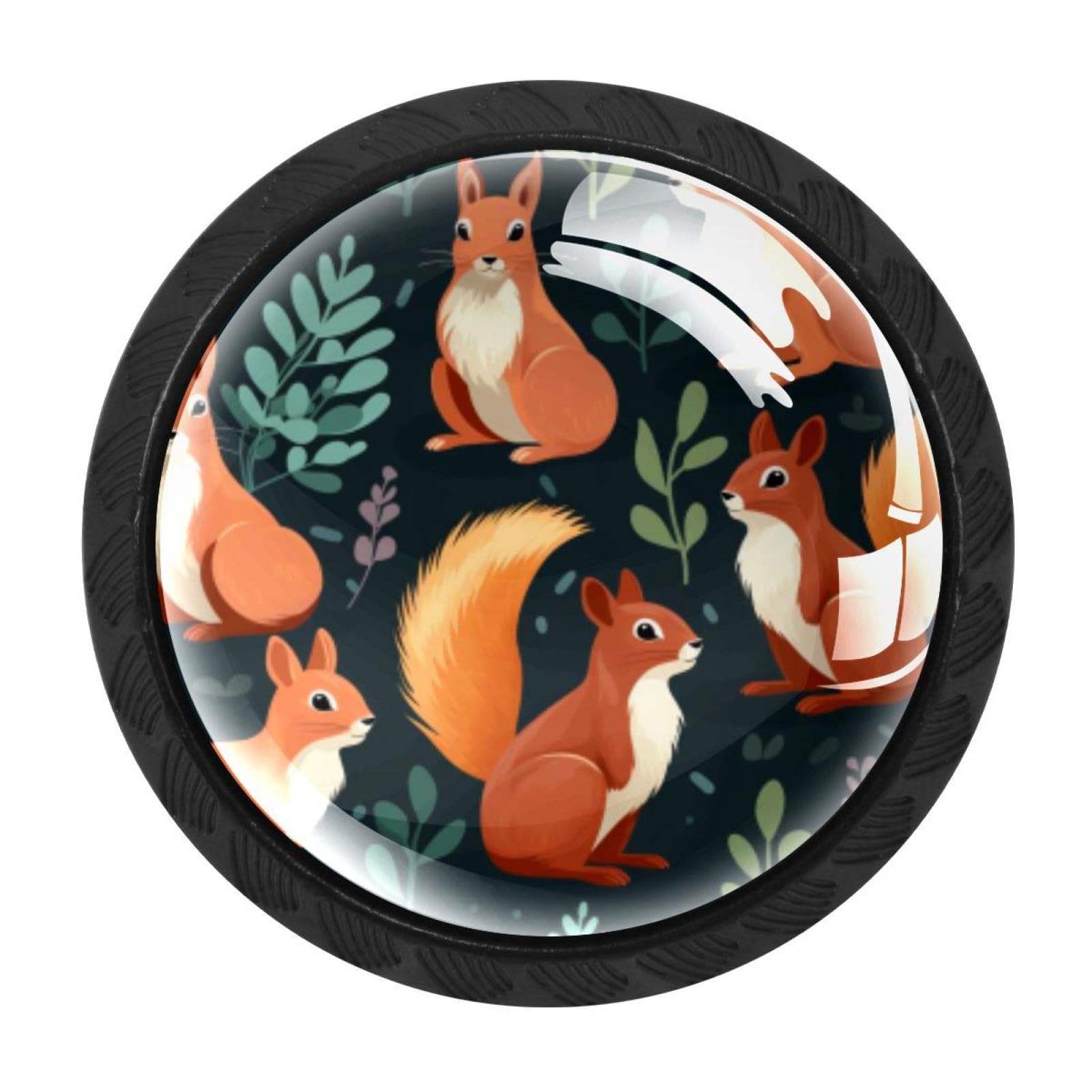 Chenzzzz Multicolored 07 4 Pack Cabinet Knobs Black Drawer Knobs Round Kitchen Cabinet Knobs Squirrel Cabinet Handles Hardware Dresser Knobs And Pulls For Bathroom Cabinets