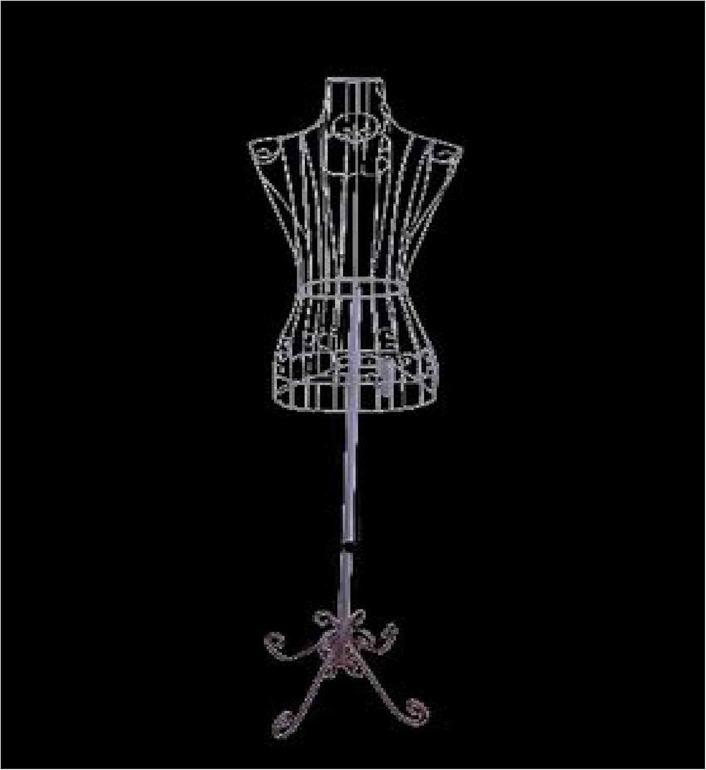 Female White Steel Wire Mannequin Dress Form 322232 on Decorative Stand (0004 White)