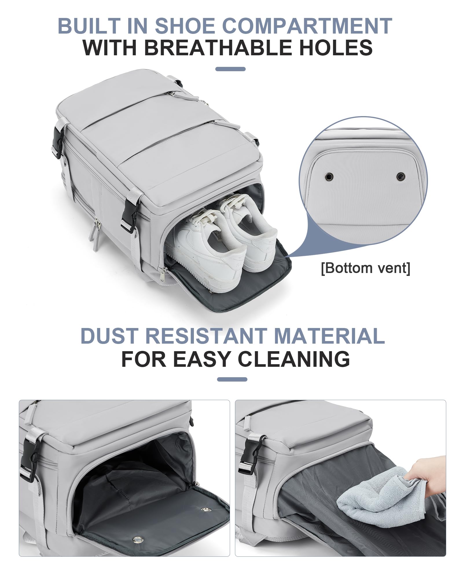 BJLFS Borse da Cabina per Ryanair 40x20x25 Bagaglio a Mano Zaino Borsa Zaino da Viaggio, Zaino da trekking,Zaino Easyjet 45x36x20,Zaino Casual per laptop da 14 pollici per scuola