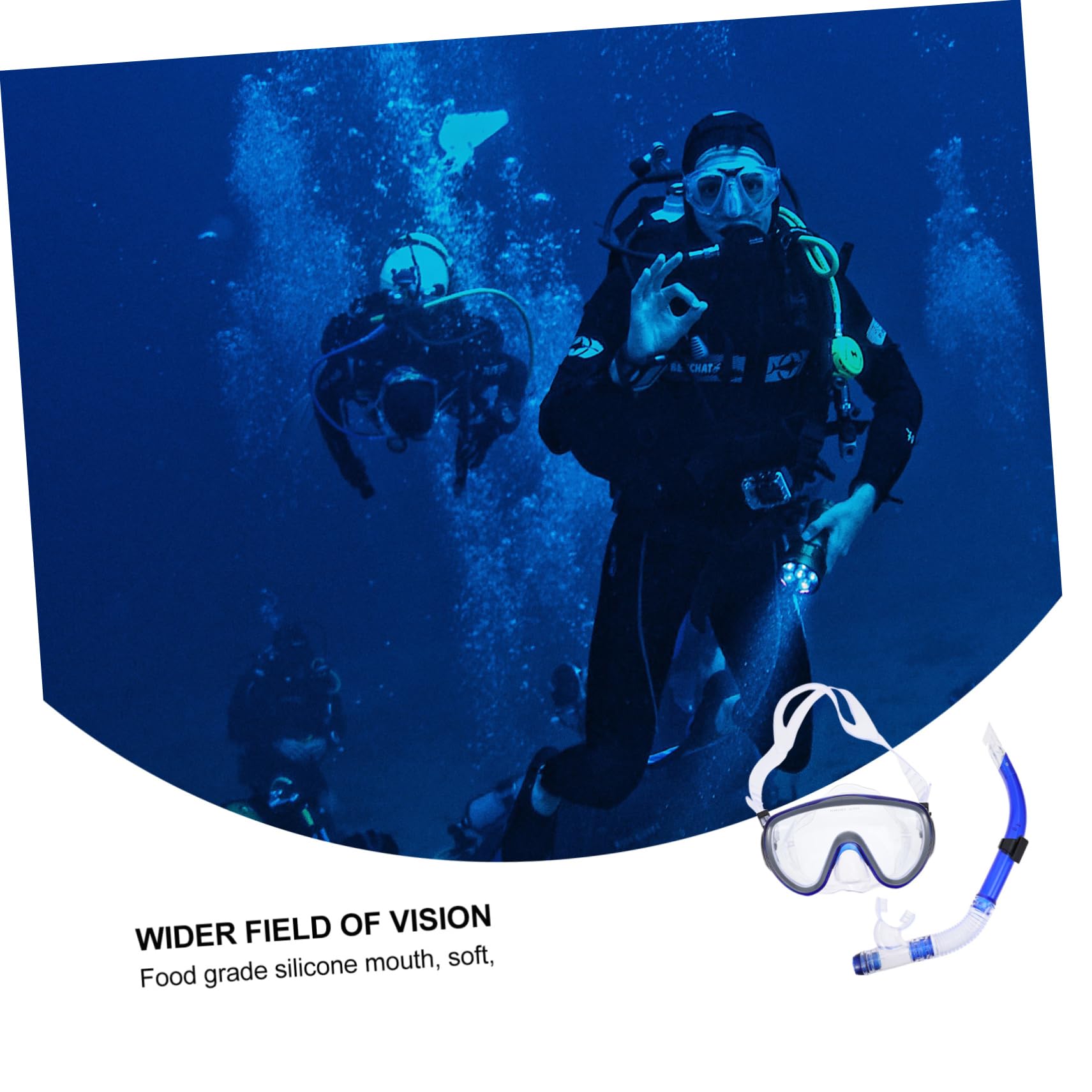 Mipcase Dive Masks Snorkeling Equipment Full Mask Snorkel Set Snorkel Set Anti-Fog and Comfortable Fit