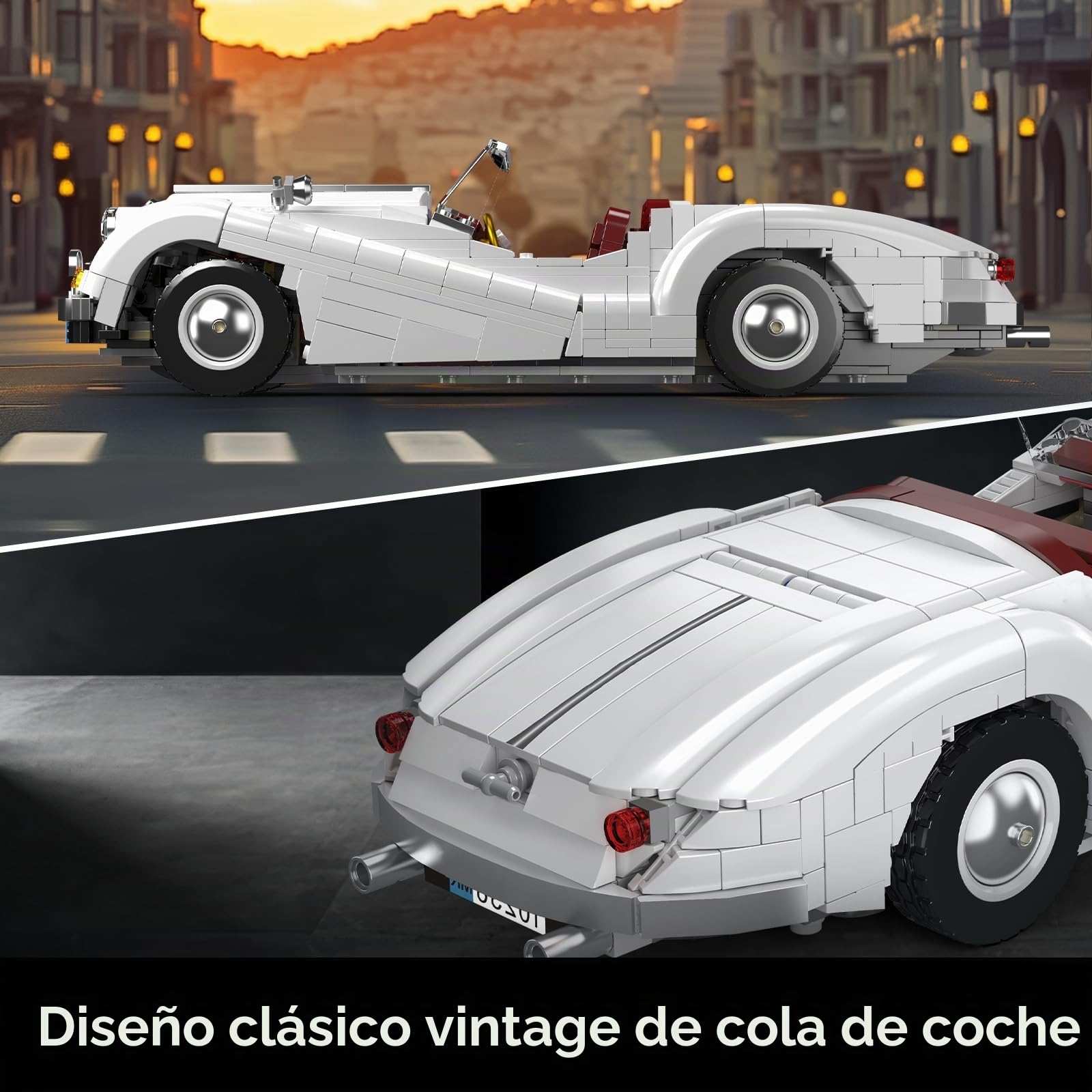 Mould King 10236 Tecnología Coche Deportivo Bloques de Construcción, 1302 Piezas Modelo de Coche Clásico Creativo, Set para Adolescentes y Adultos (14+)
