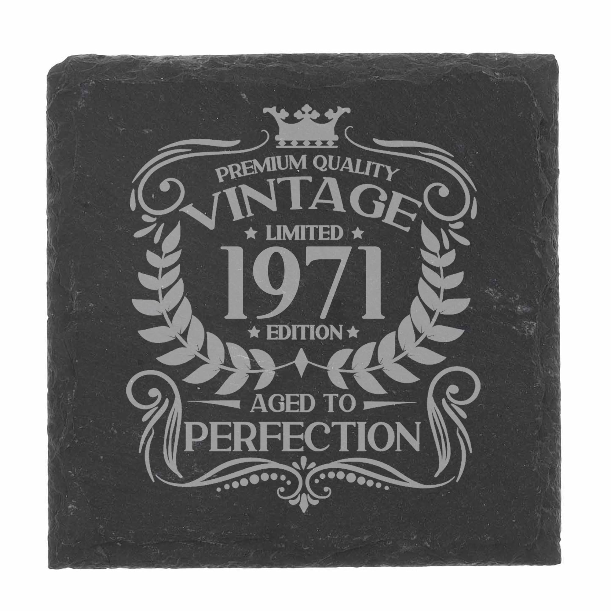 80th Birthday Gift for Men Vintage 1946 Aged to Perfection Engraved Slate Coaster Present for 80 Year Old Etched Natural Slate Placemat (Round Slate) — view 144