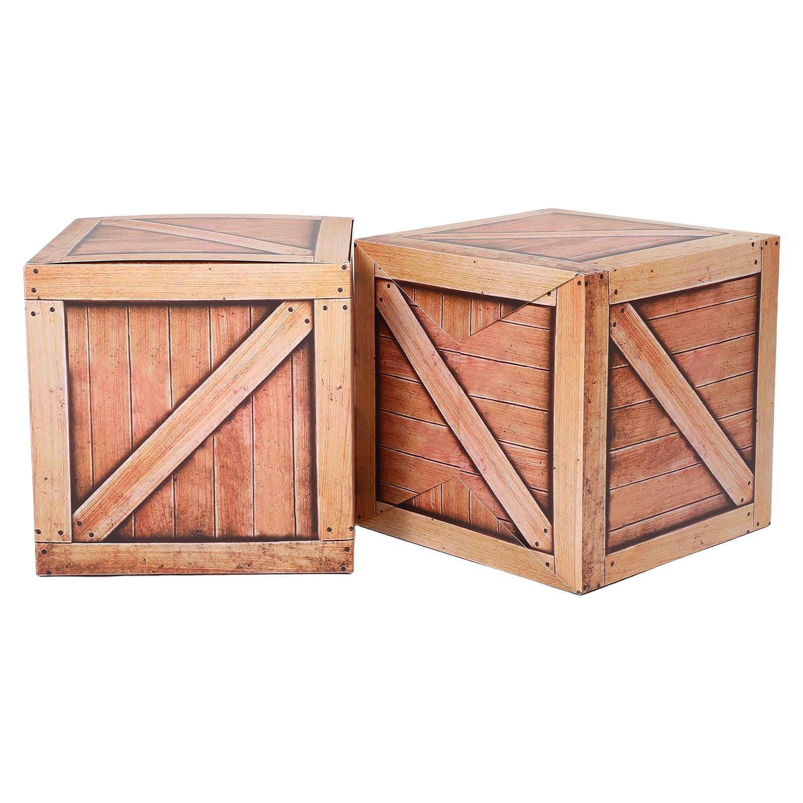 Cajas de madera falsa BETOOKY para centros de mesa de fiesta vaquera occidental