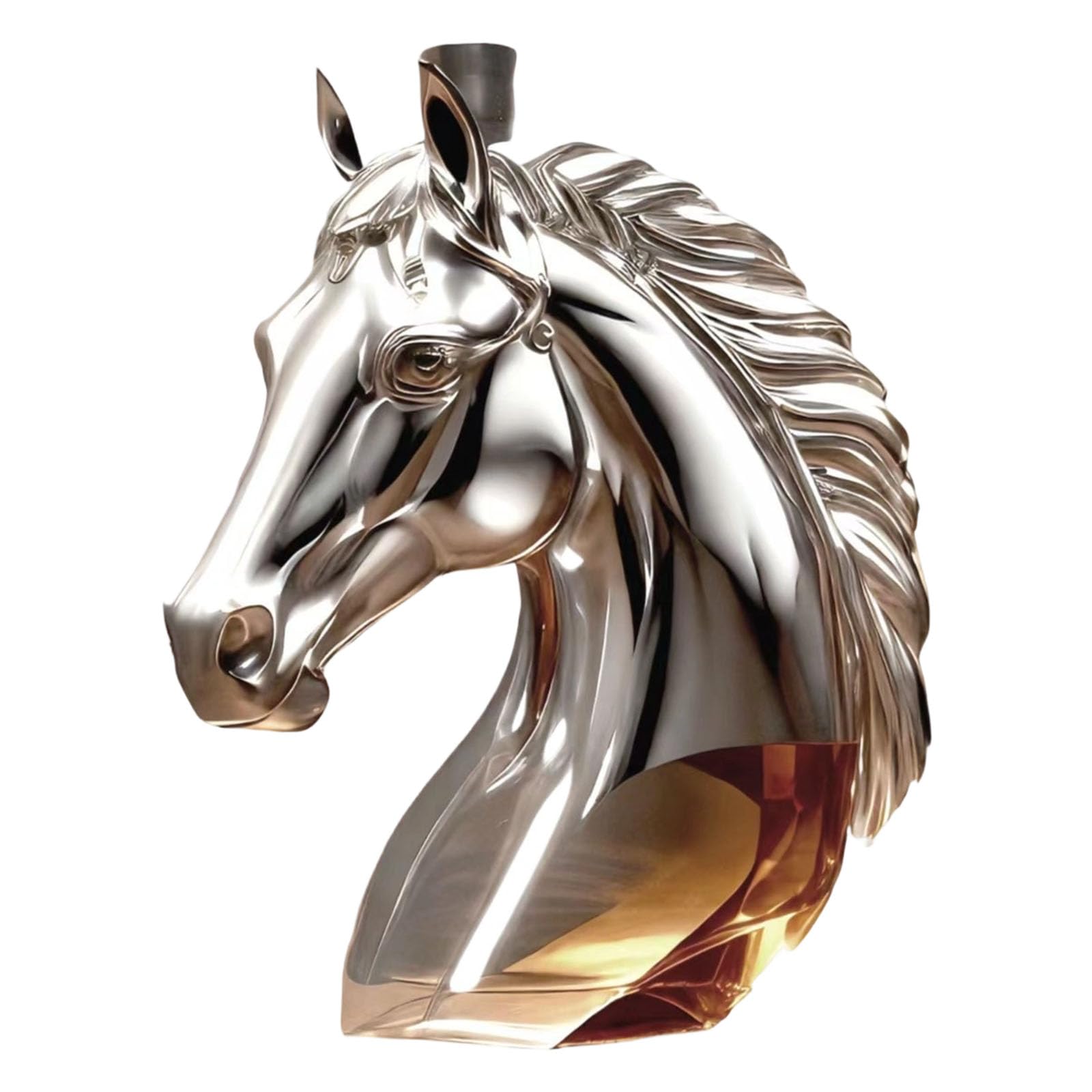 MALSSE Horse Head Form Liquor Bottle Glass Whiskeys Dispenser Shatter Resistant Drinkware for Social Gatherings Whiskeys Decanter for Parties