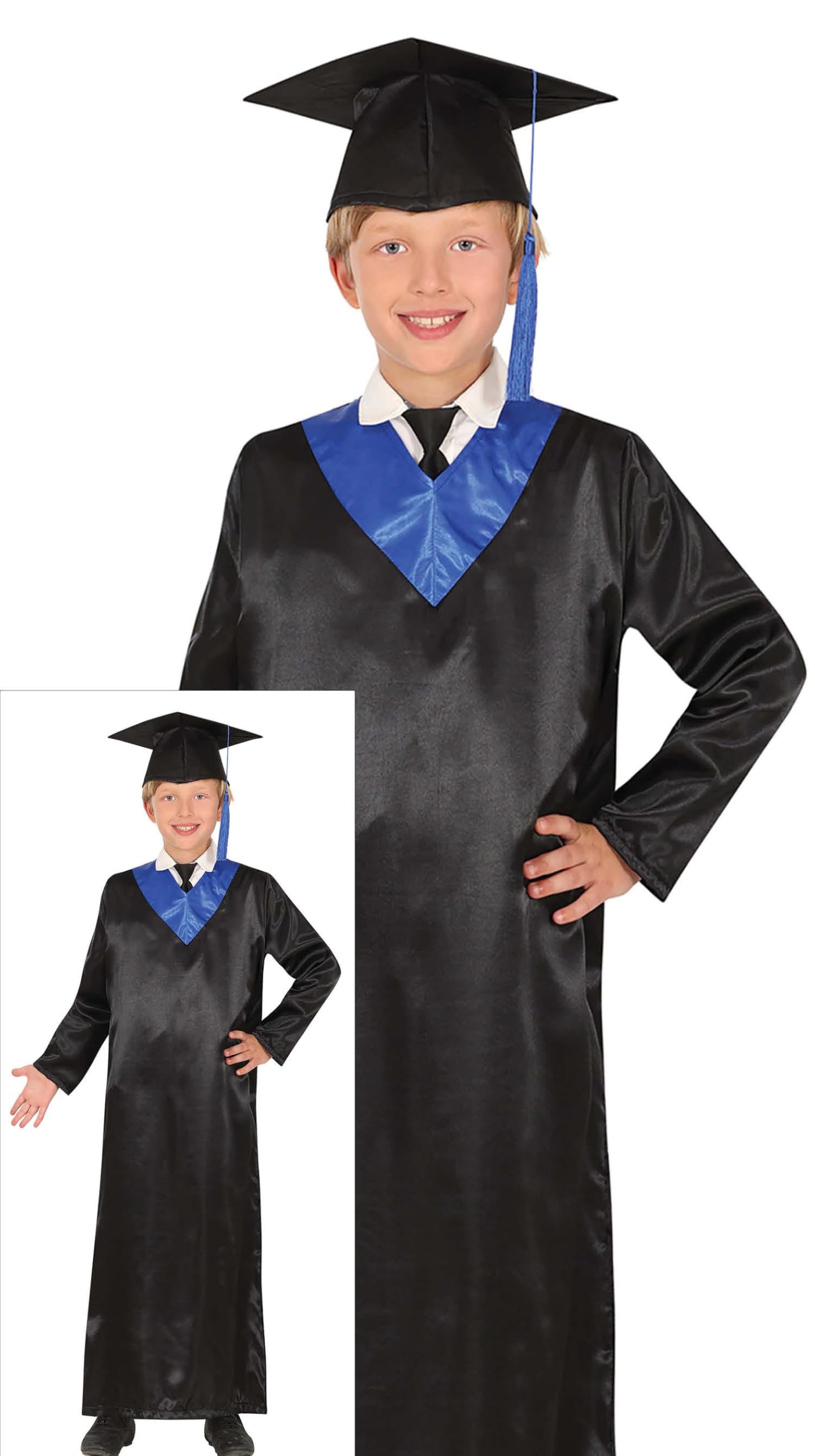 FIESTAS GUIRCA 81279 Costume, Solid, Blue, Black, 7 – 9 años