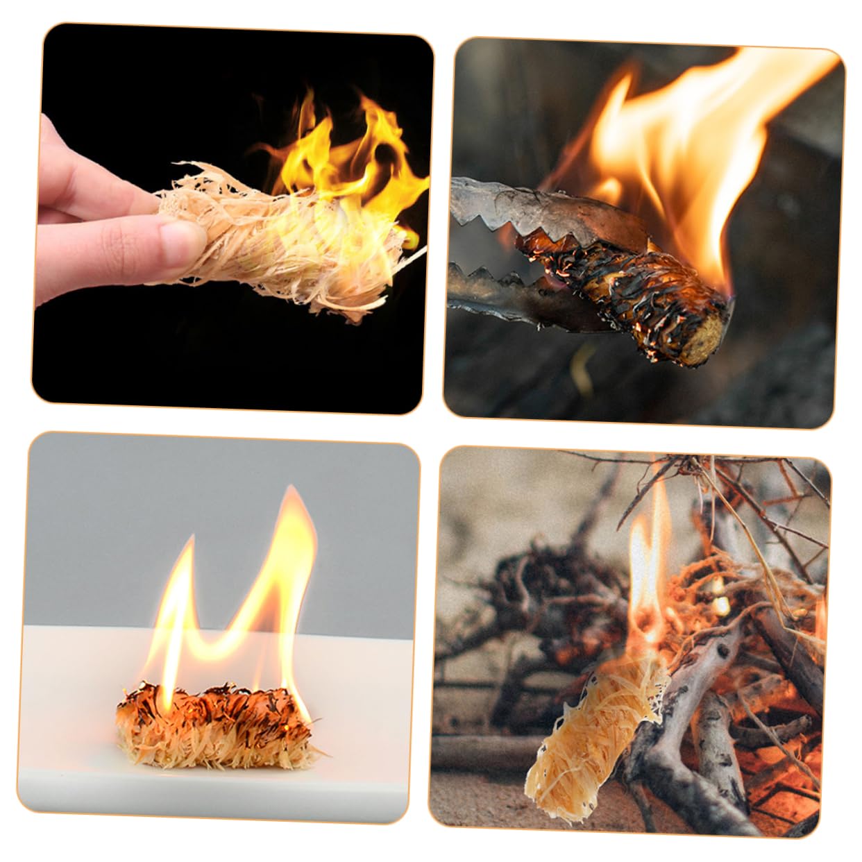 Happyyami de Iniciadores de Fuego de Madera Natural Cera para Encender Carbón Rápido 50 Piezas Resistentes al Clima, Ideales para Actividades al Aire Libre y Barbacoas
