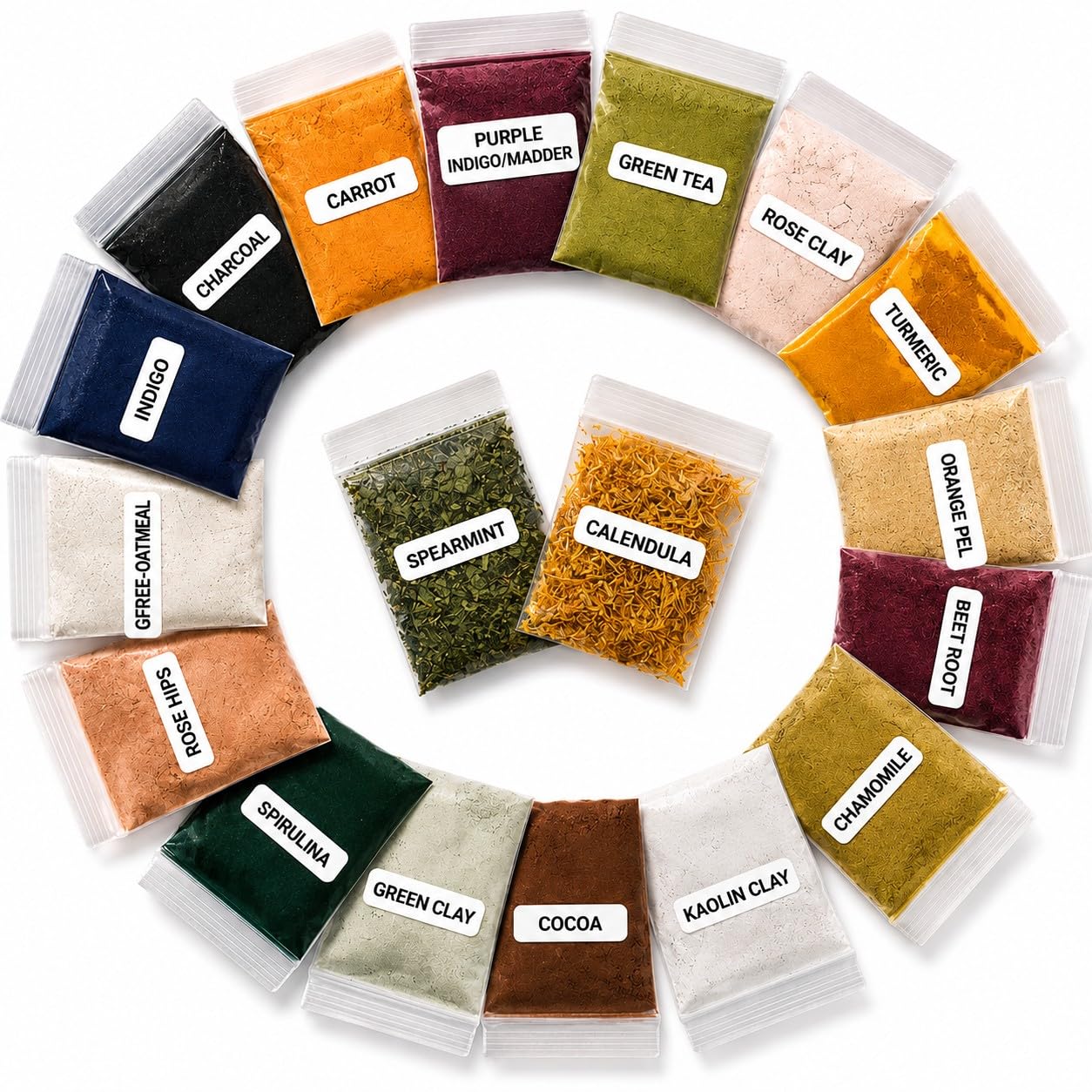 Splendor Santa Barbara natural soap colorant sampler with 18 packets of powder