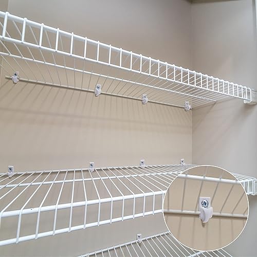 Miniatura 5 de Sfcddtlg 20 clips de pared blancos de plumón clips de bucle de alambre para estantes clips de plástico para armarios tornillos y tubos de expansión