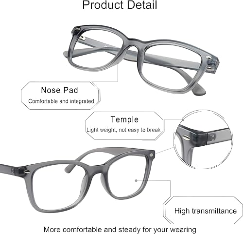 Miniatura 2 de YEIN Gafas de sol con filtro de luz azul, lentes de sol fotocromáticos marrones, antifatiga ocular, anteojos de lectura para computadora, anteojos